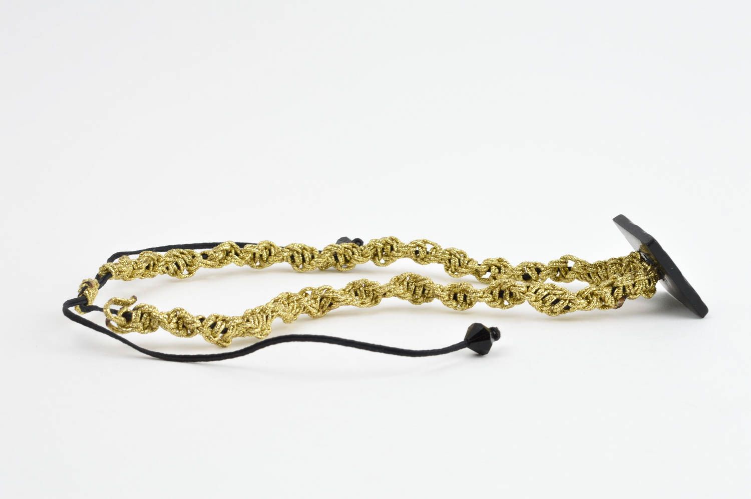 handmade necklace with beads handmade bijouterie textile jewelry best present photo 2
