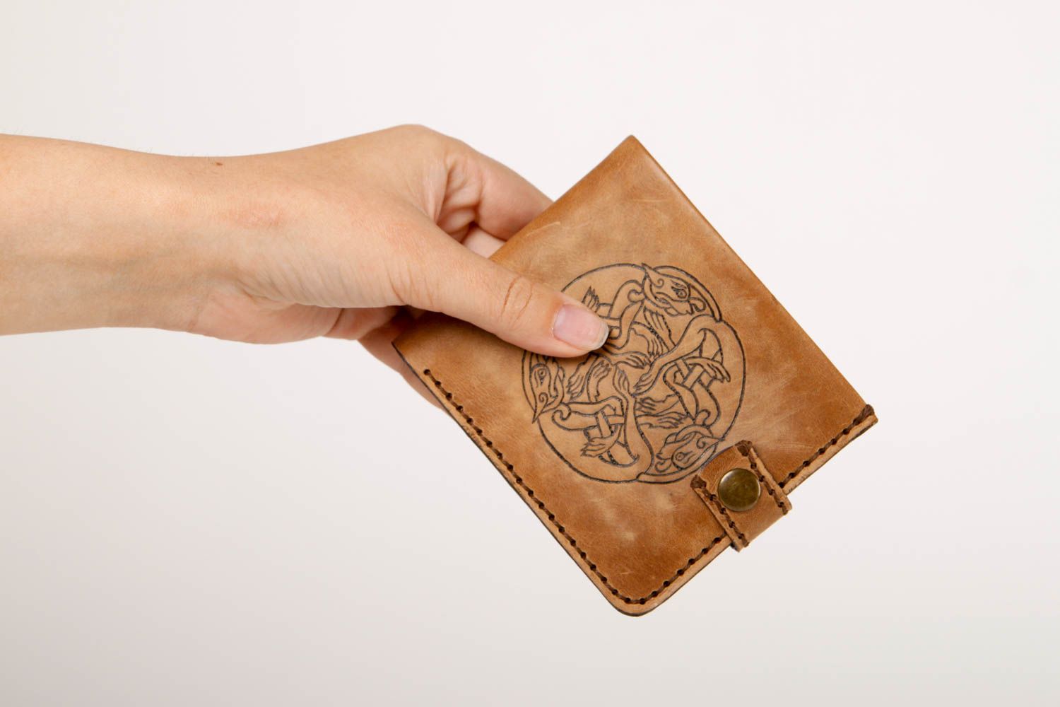 Billetera con cierre para hombre artesanal accesorio de moda regalo original foto 2