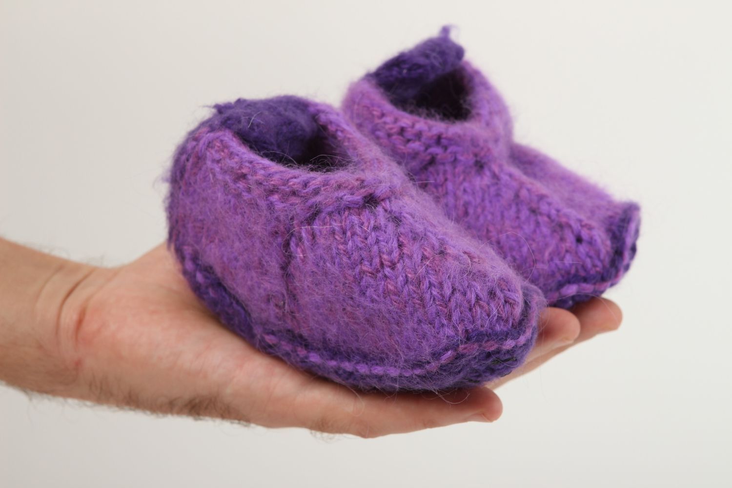 Beautiful handmade knitted slippers warm baby slippers house shoes gift ideas photo 5