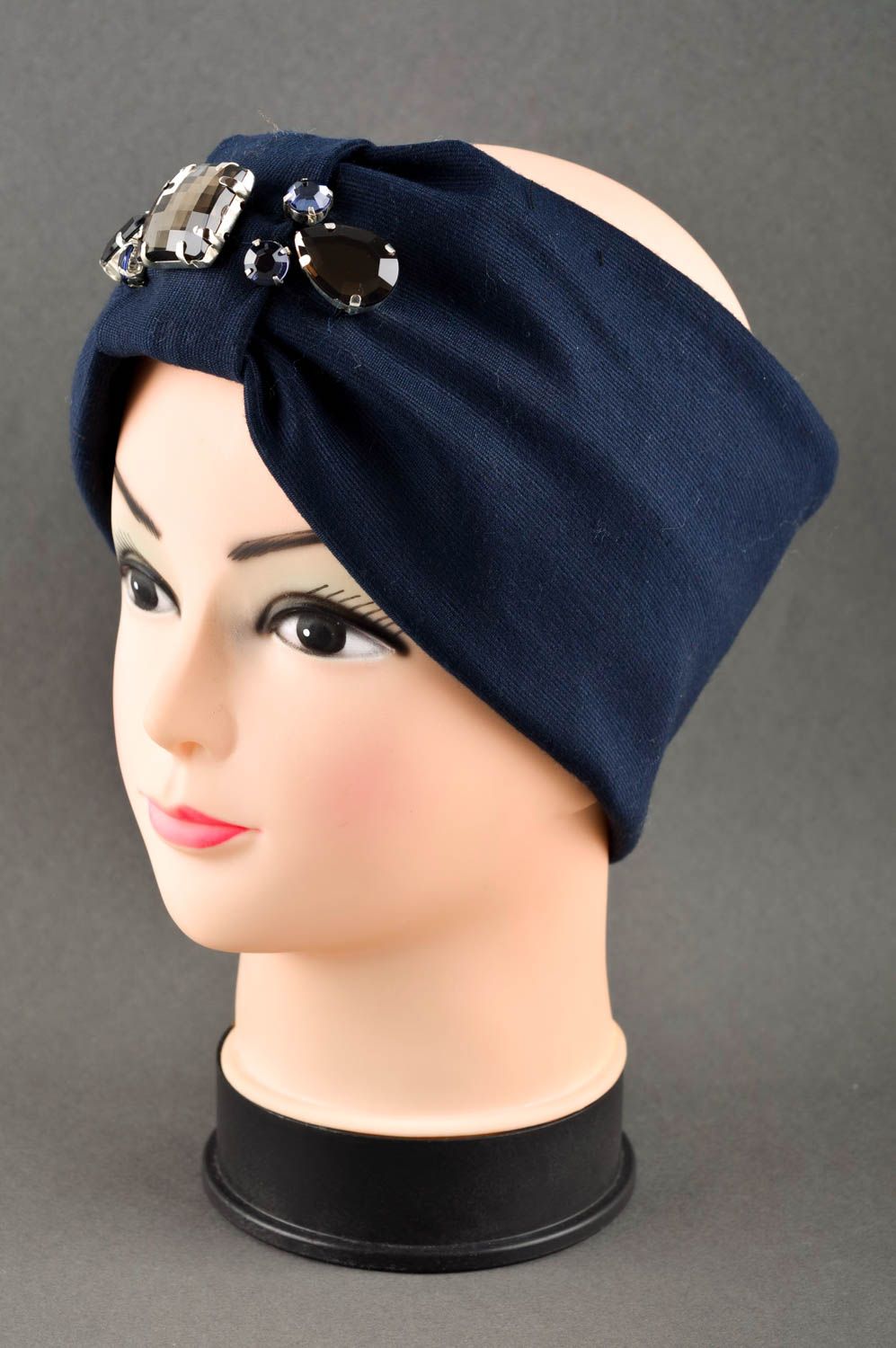Handmade blue turban stylish designer headwear beautiful Eastern turban photo 1