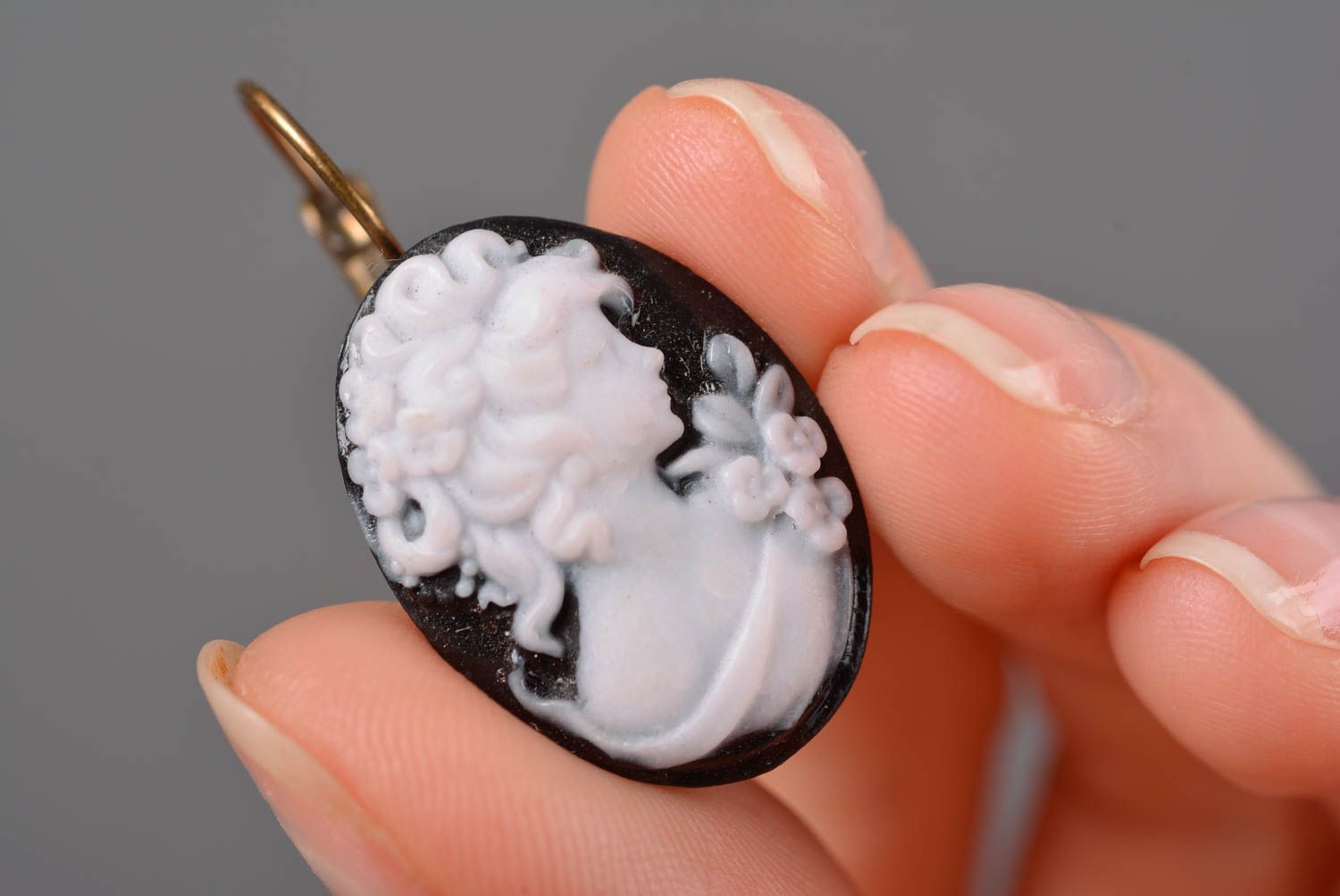 Beautiful handmade designer earrings created of polymer clay and metal photo 2