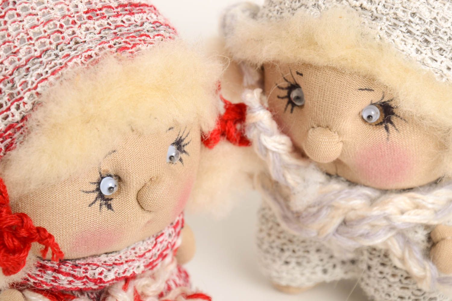 Jouets enfant Filles gnomes Peluches faites main tissu Cadeau original 2 pièces photo 5