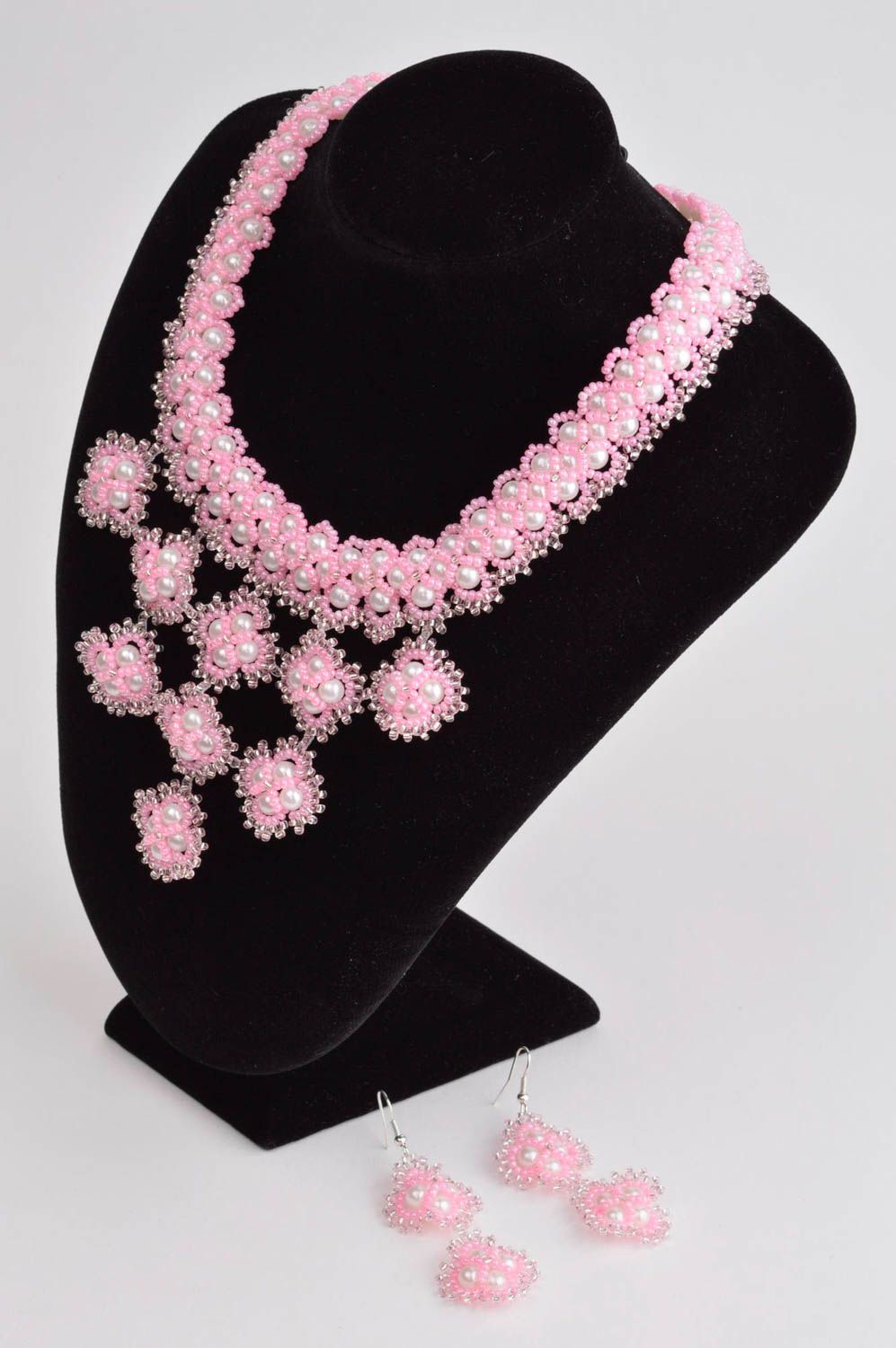 Unusual handmade beaded necklace beaded earrings beautiful jewellery ideas photo 1