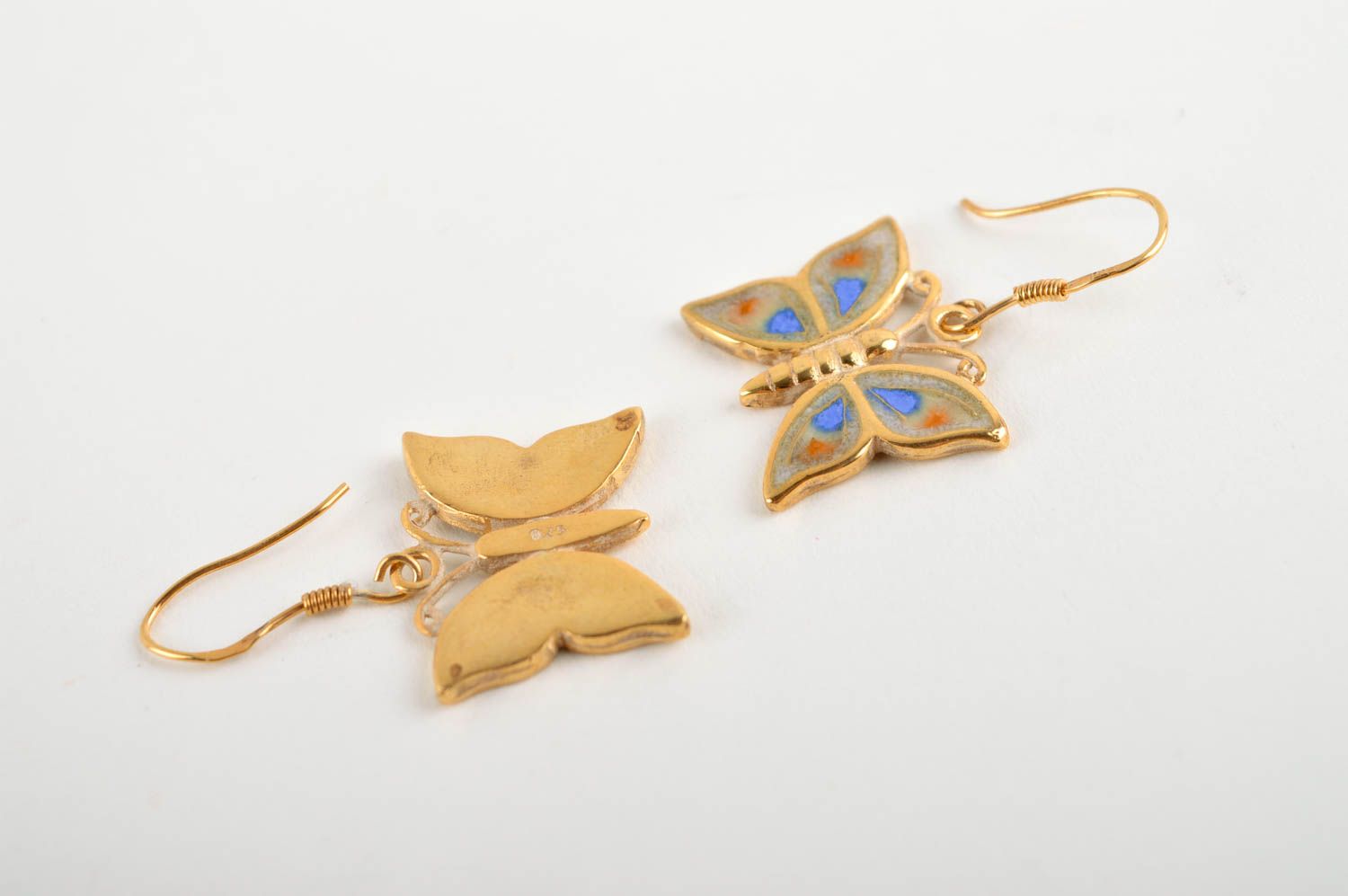 Accessoire für Frauen Messing Schmuck lange Ohrhänger Geschenk Schmetterlinge foto 5