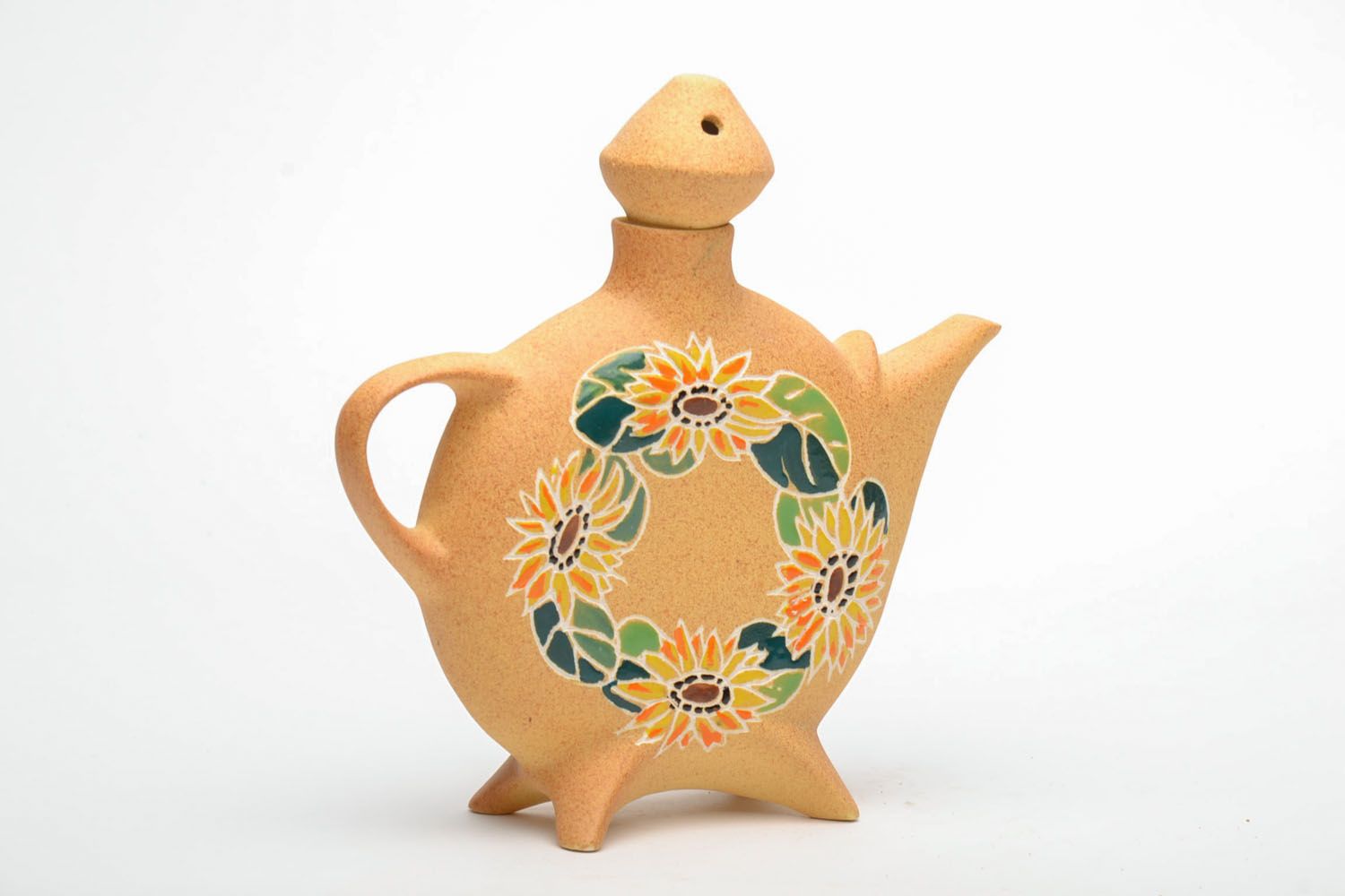 Ceramic teapot with patterns Unusual photo 3