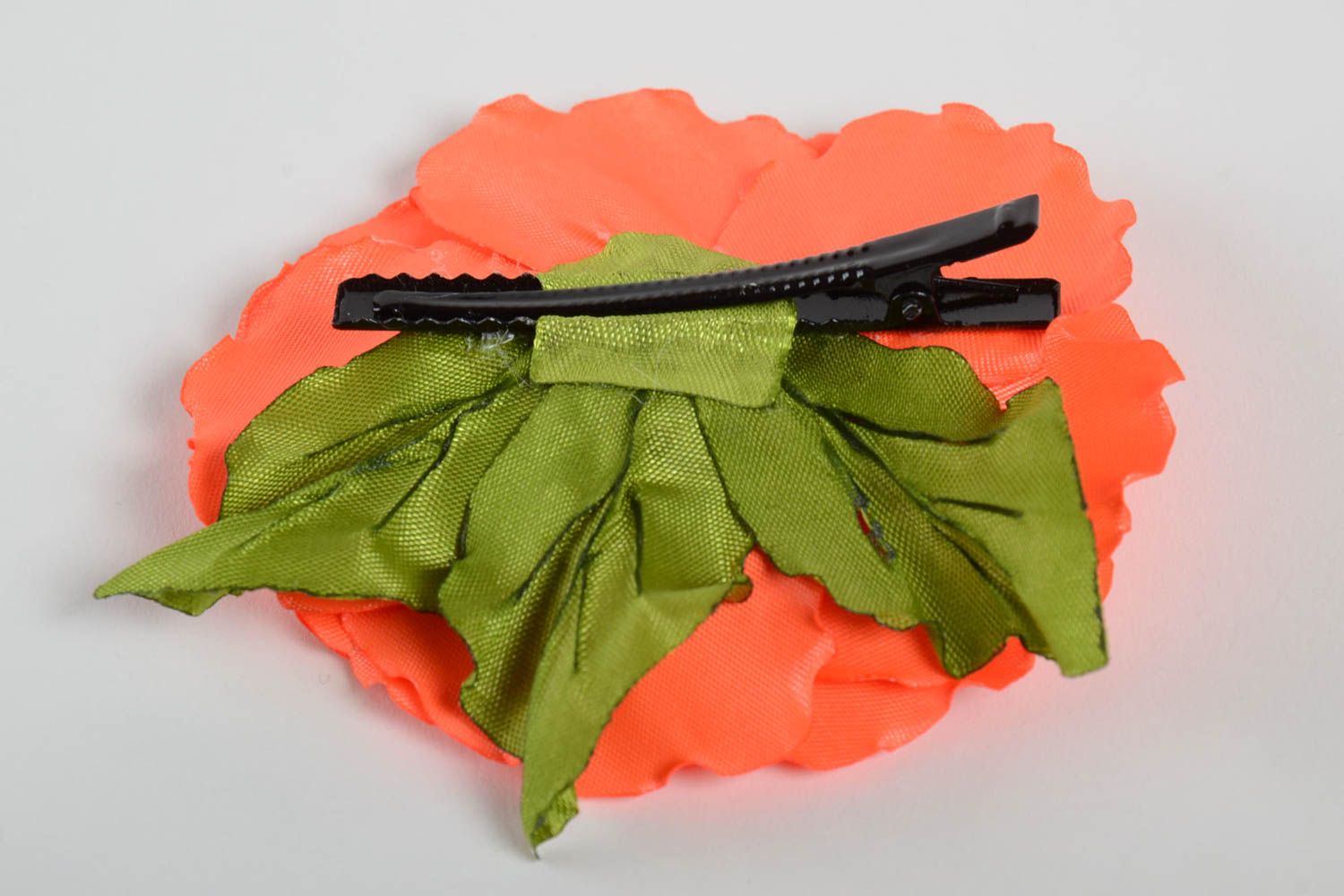 Handmade Blumen Haarspange Geschenk für Frauen Haarspange mit Blume Mohn rot foto 3