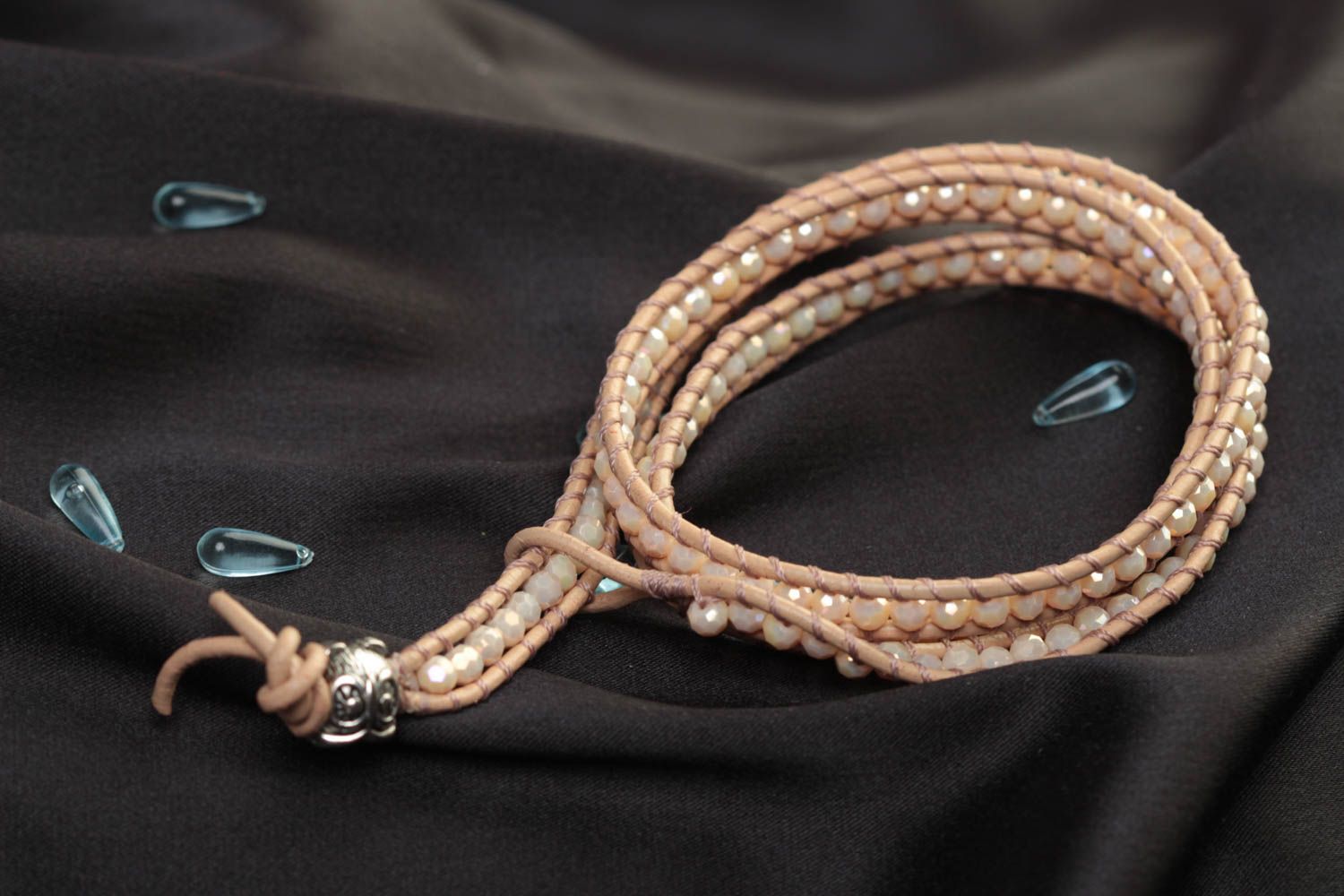Женский браслет ручной работы браслет из бусин модный браслет широкий светлый фото 1