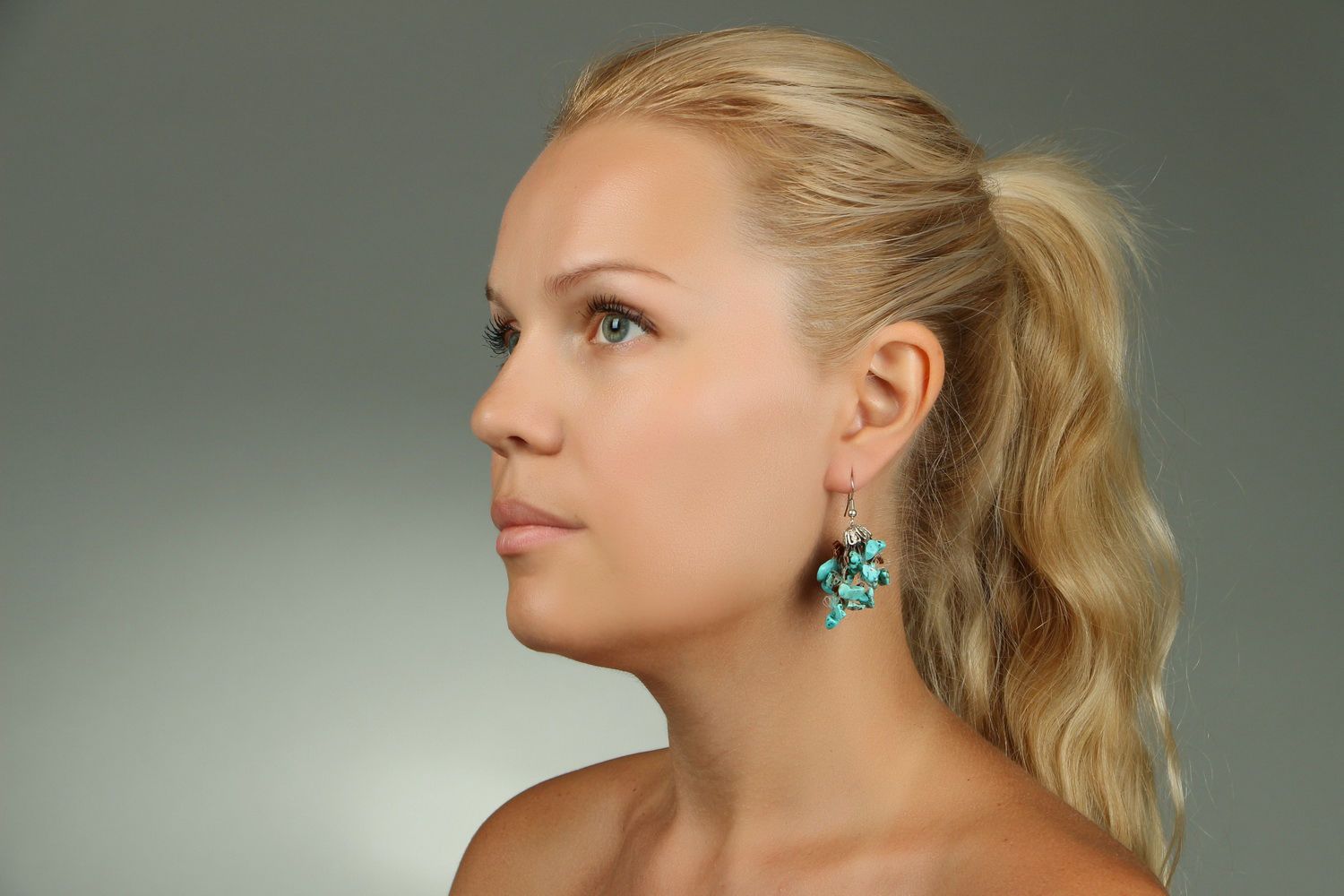 Earrings with turquoise photo 5