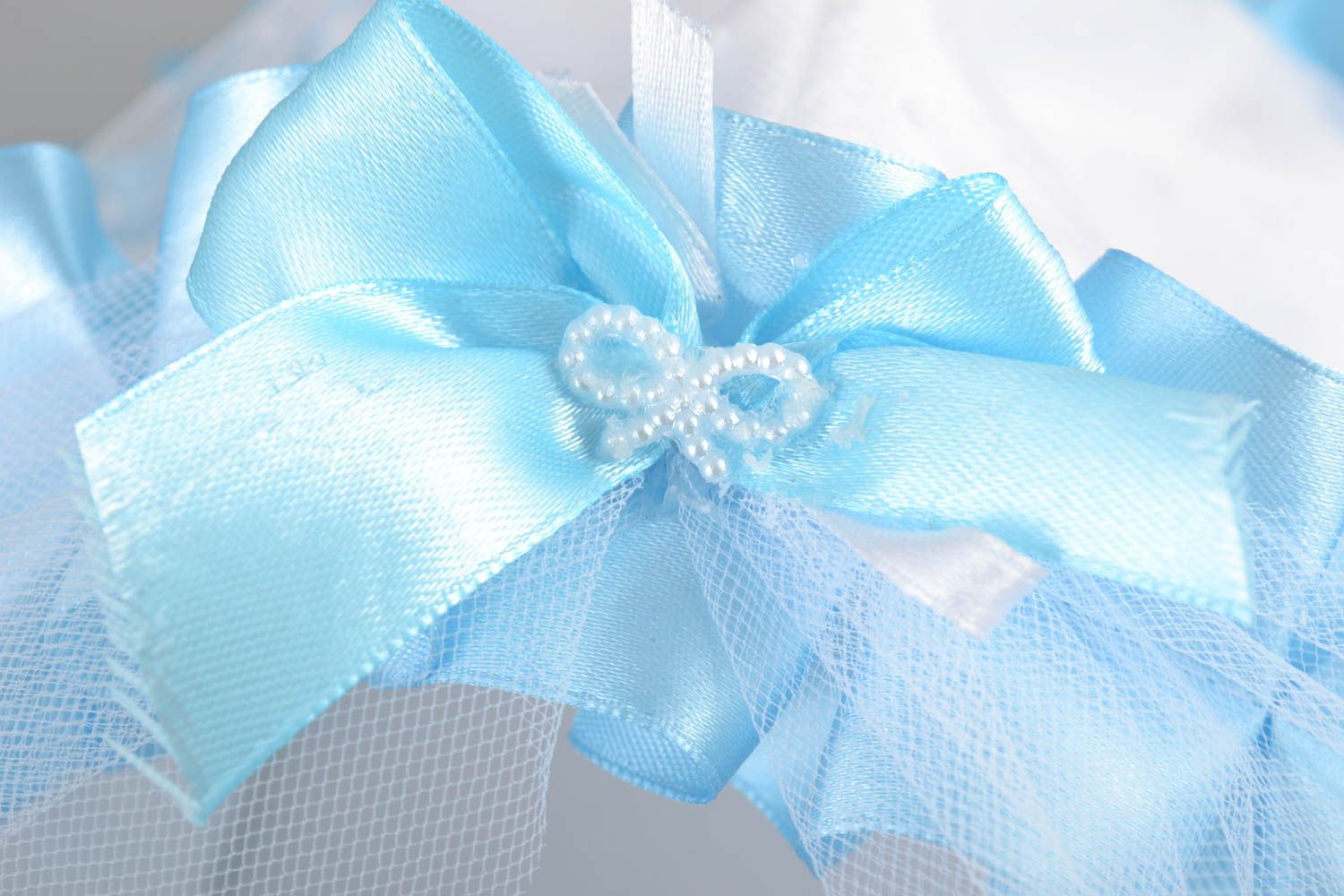 Schönes handgemachtes originelles weiß blaues Geld Körbchen für Hochzeit foto 2