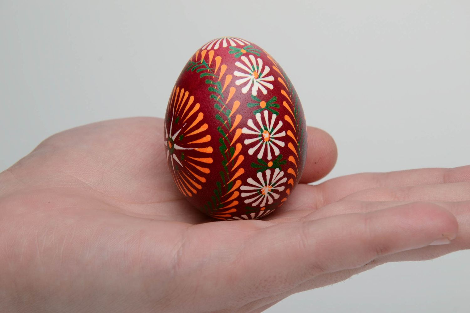 Handmade Easter egg painted with Lemkiv ornament photo 5