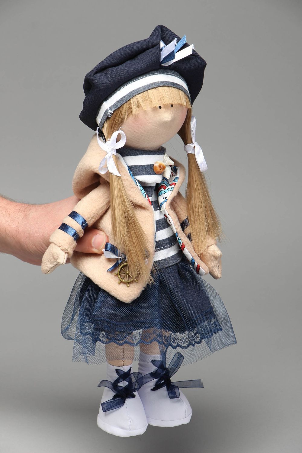 Designer doll made of natural materials Girl Sailor photo 4