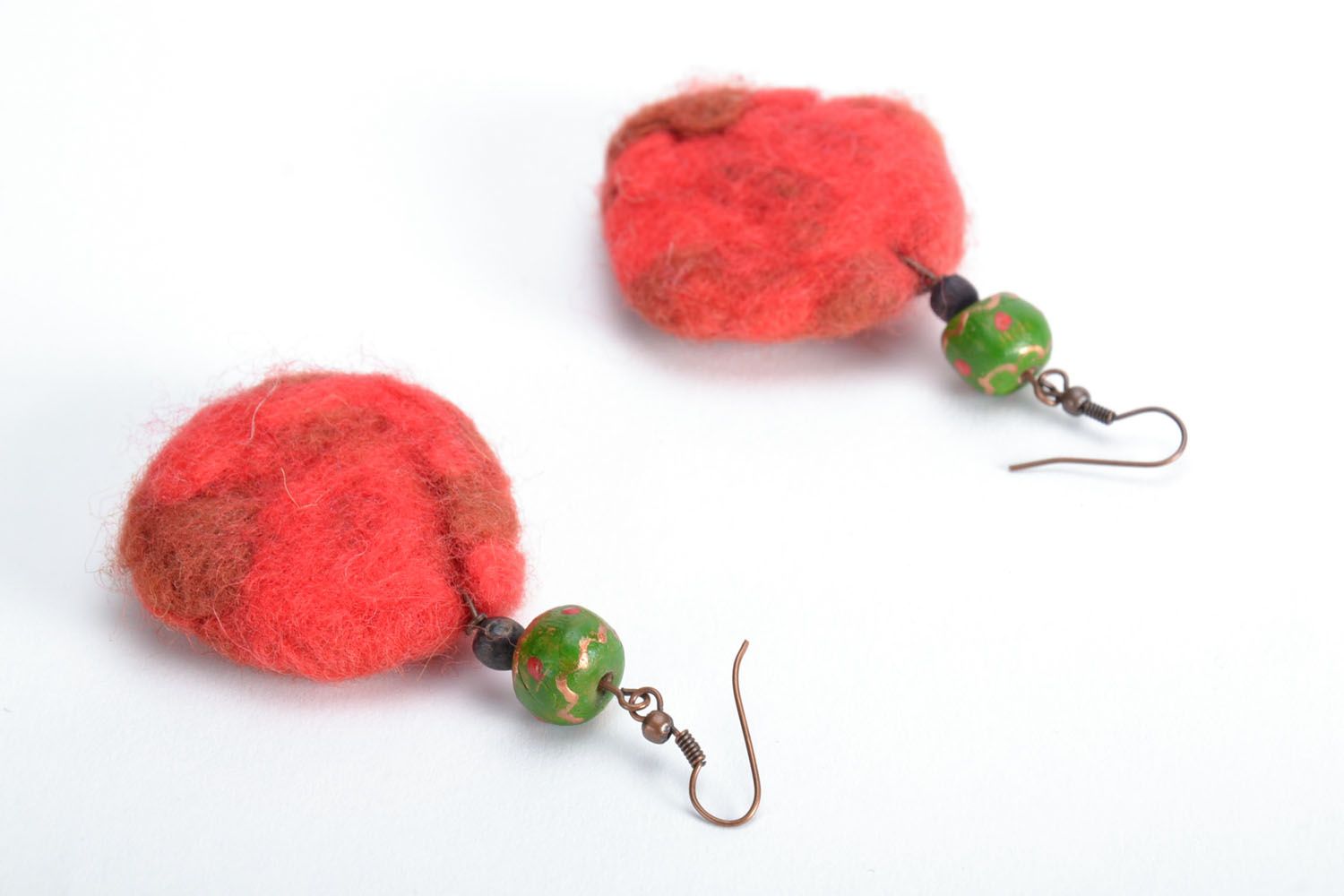 Designer wool earrings photo 3