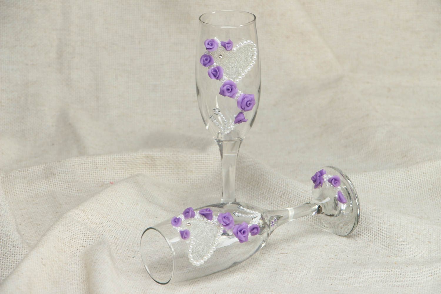 Dekorative Weingläser aus Glas Lila Traum foto 3