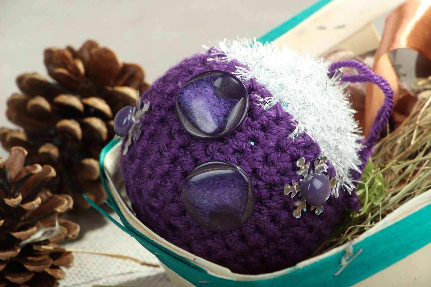 Елочная игрушка Фиолетовая зима фото 5