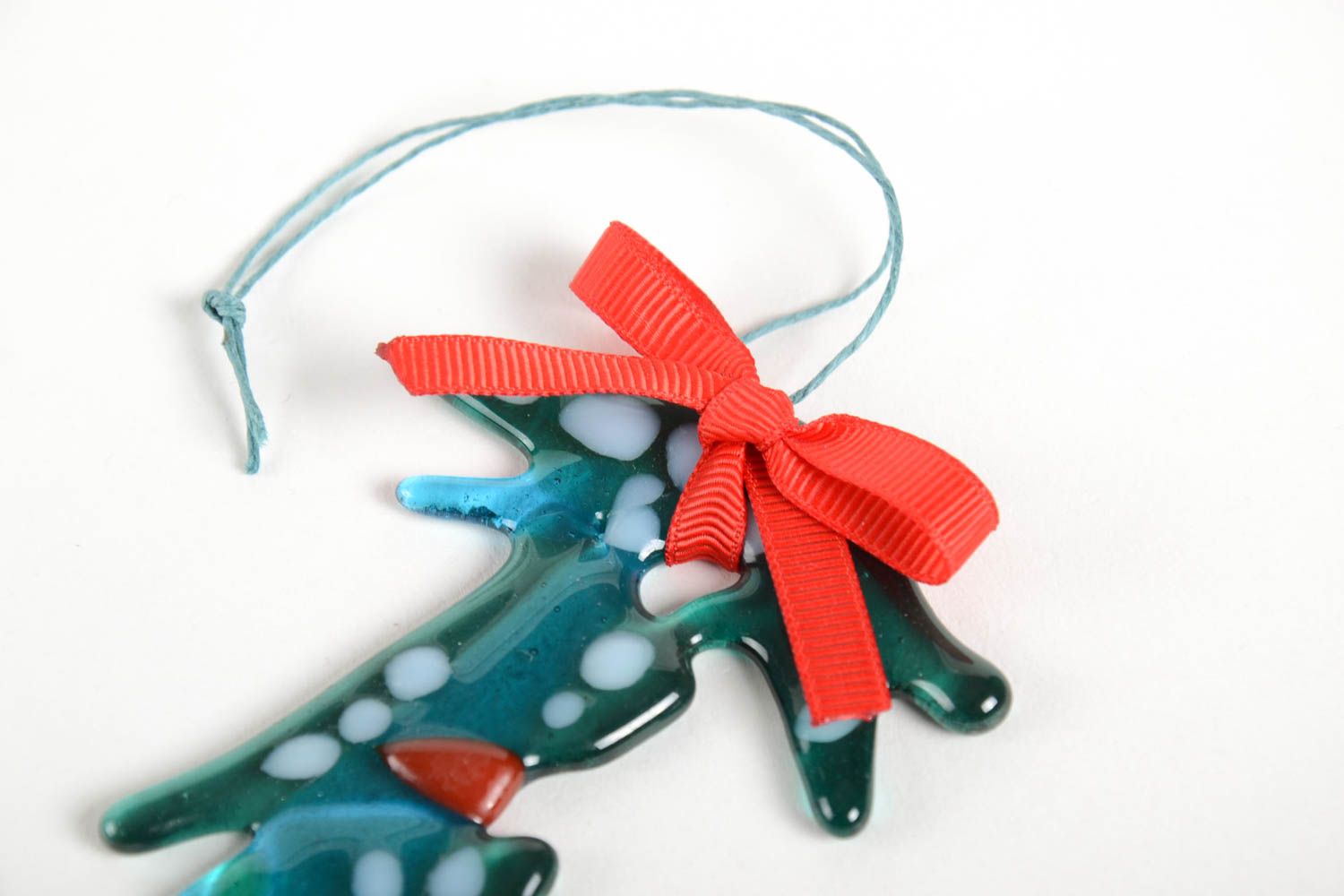 Déco fait main Jouet à suspendre Décoration Noël en verre coloré cadeau photo 5