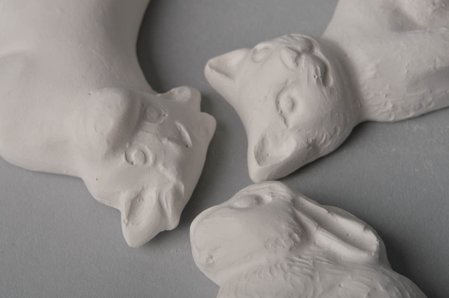 Beautiful handmade plaster blank figurine DIY crafts 7 pieces miniature animals photo 4