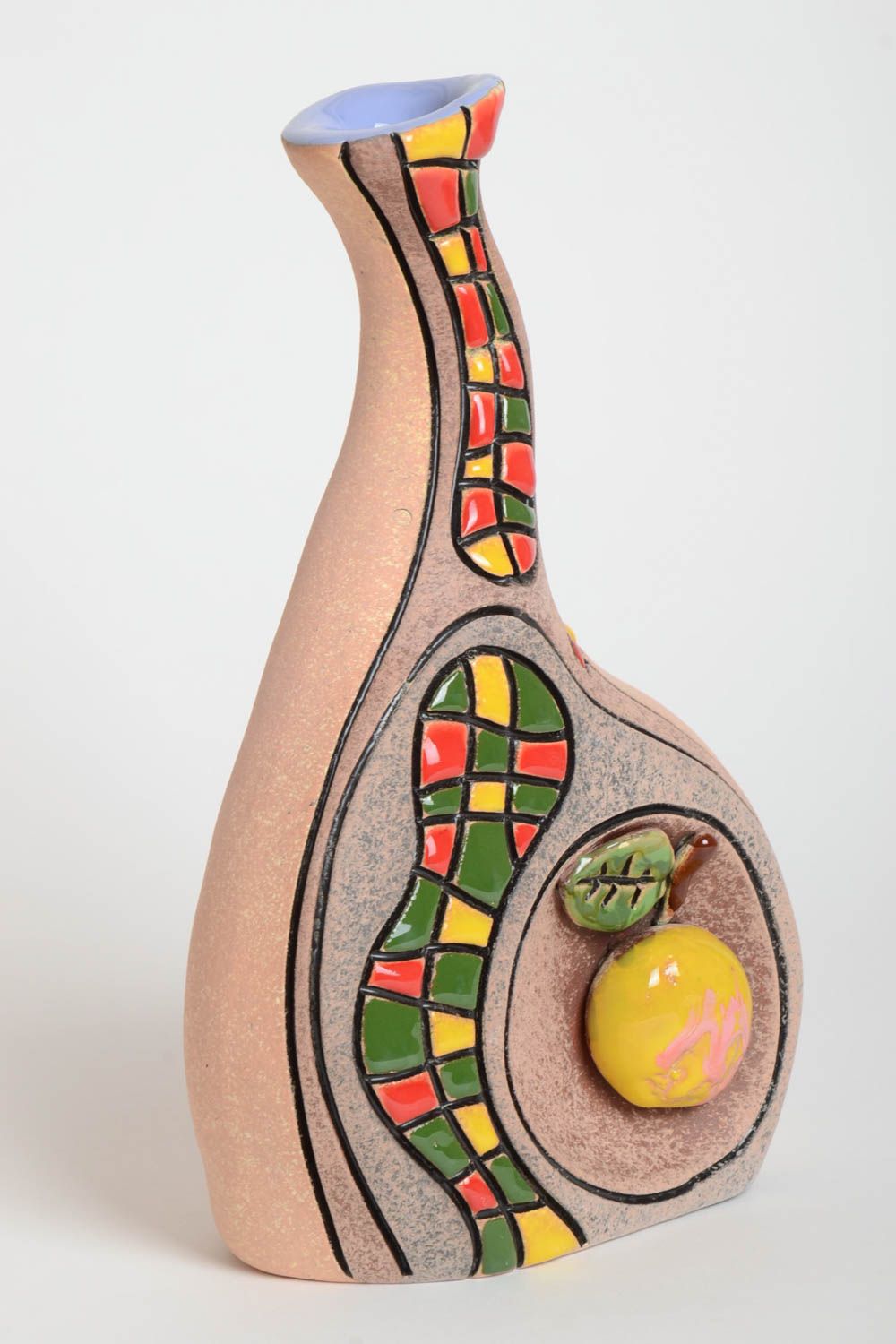 Керамическая ваза для цветов сувенир ручной работы декор для дома 1.5 л фото 2