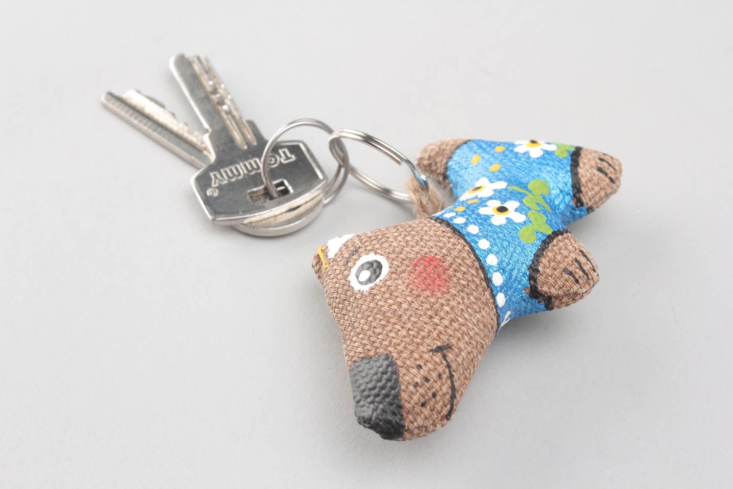 Schlüsselanhänger aus Stoff Hund foto 1