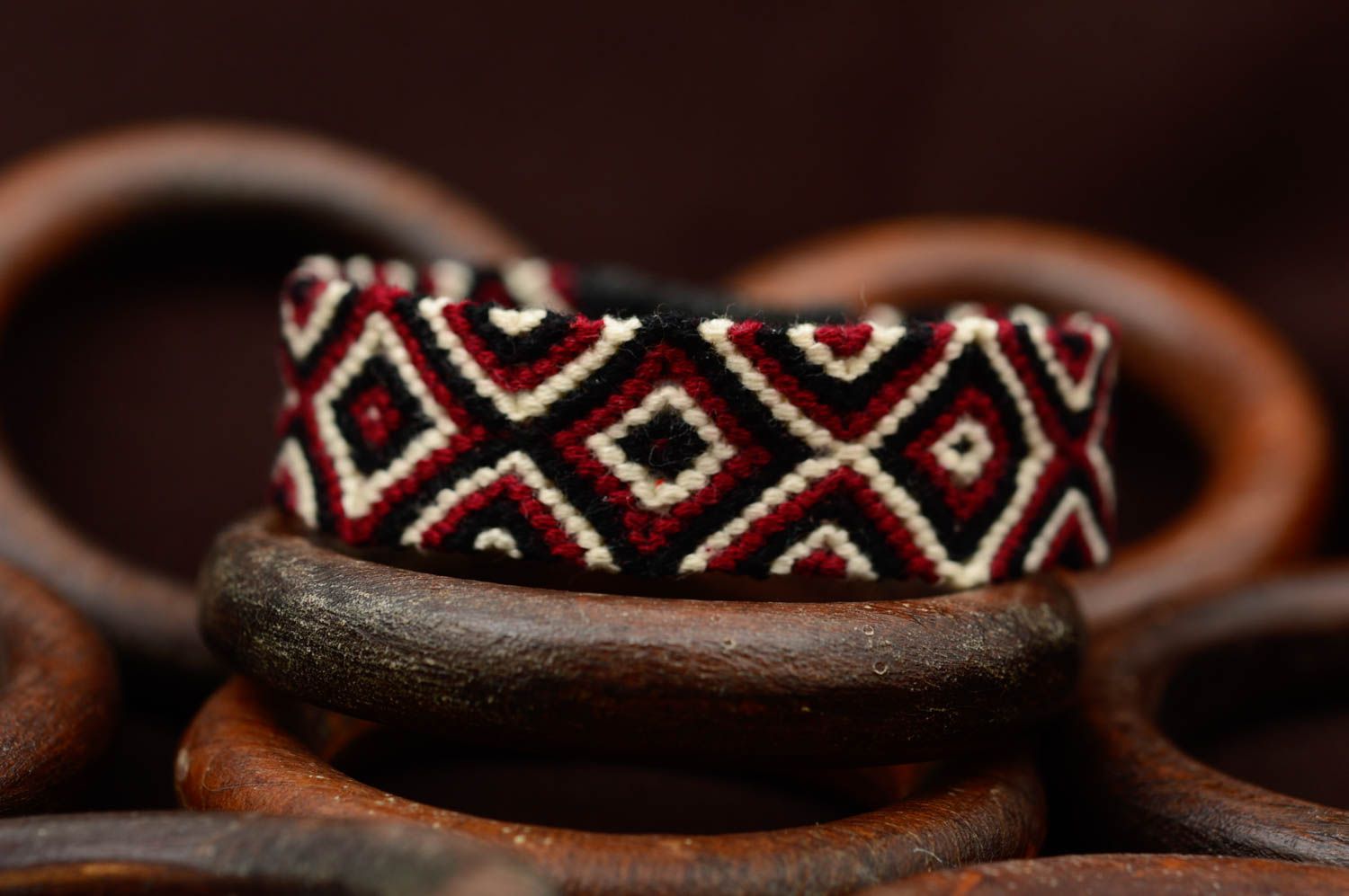 Hand-woven bracelet macrame bracelet handmade woven jewelry hippie bracelet photo 1