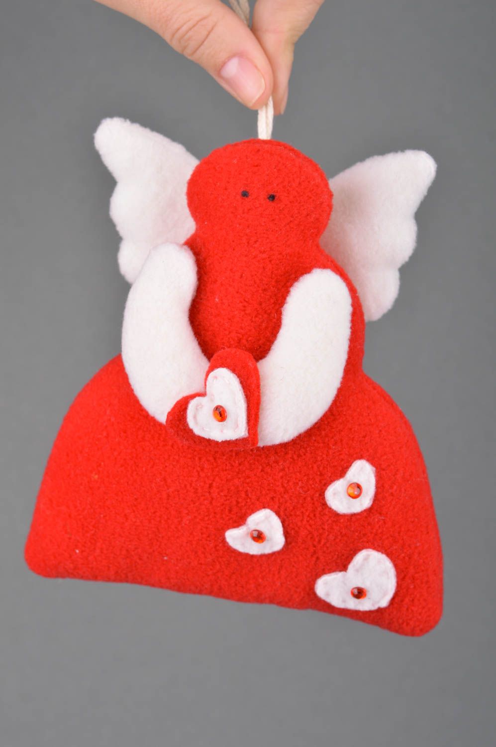 Handmade Deko Hänger Puppe Engel Deko Geschenk aus Stoff weich süß einzigartig  foto 3