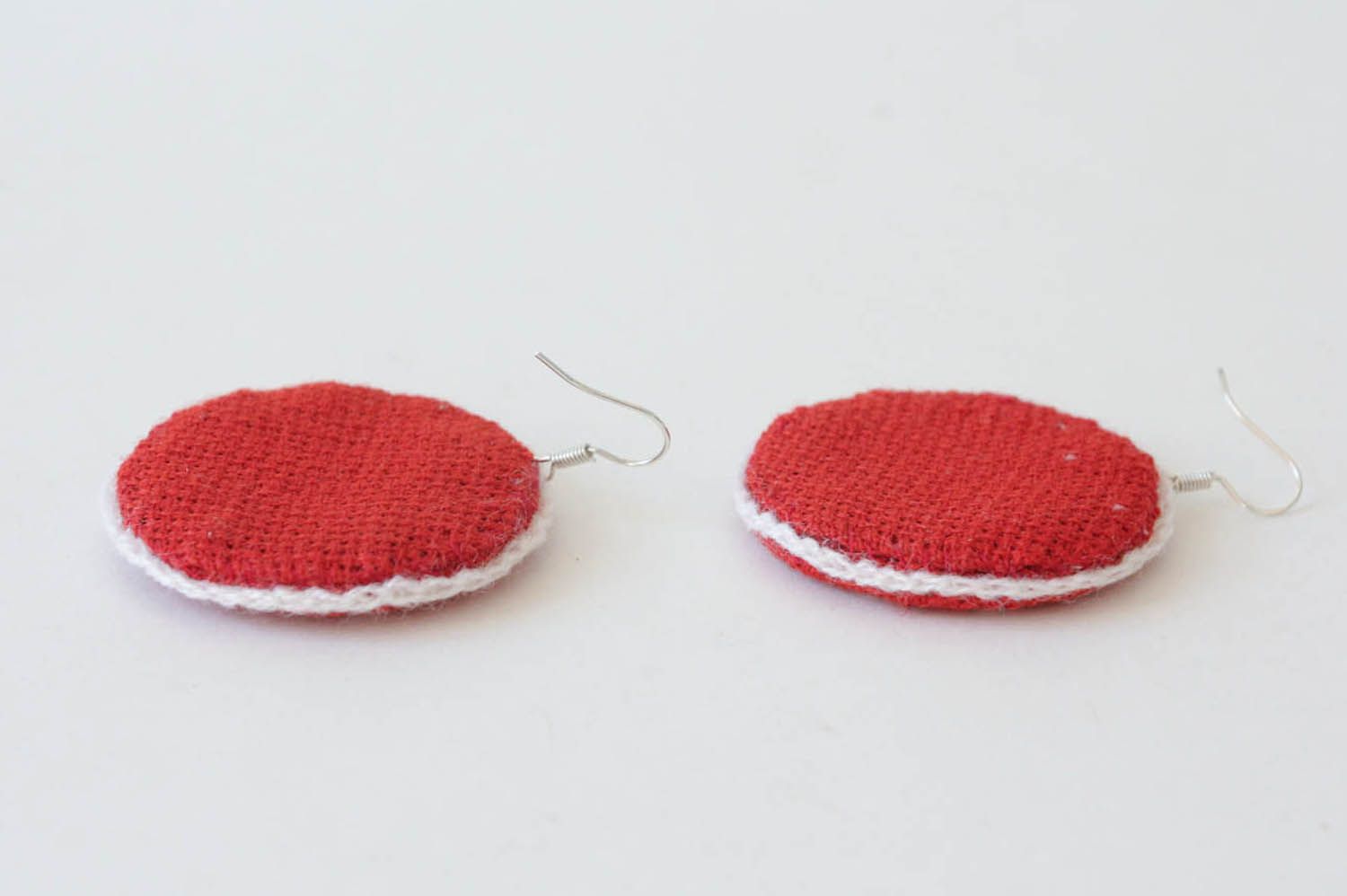 Earrings sewn over with mouline threads photo 3