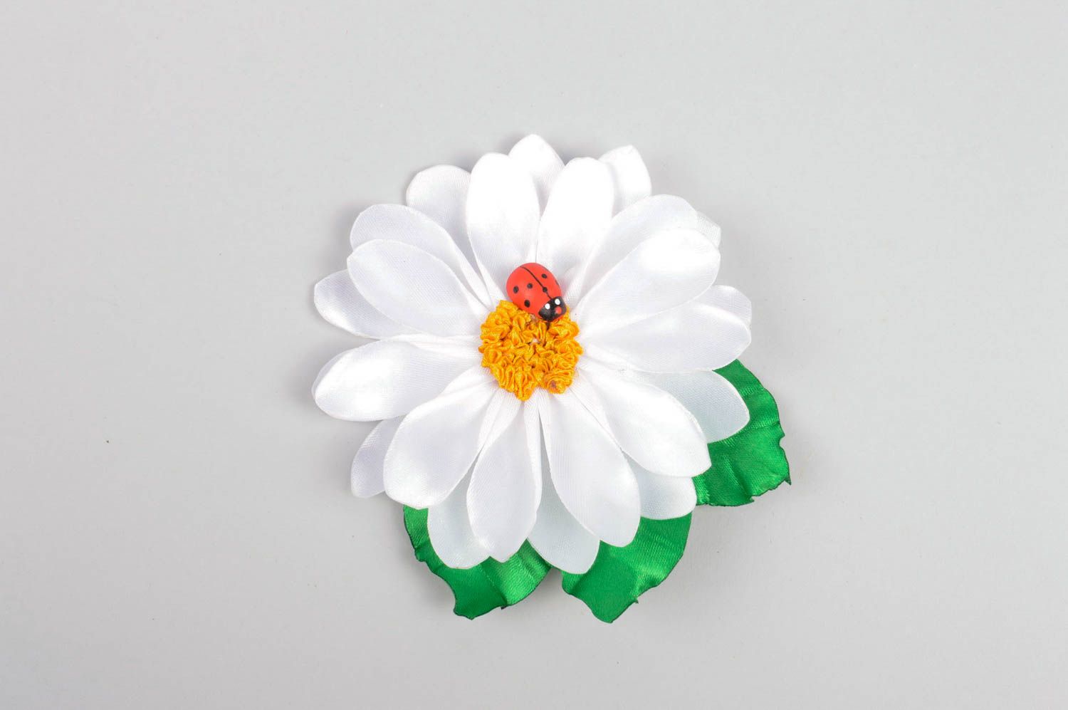 Kamille Blume Haarspange handgemachter Schmuck Accessoire für Mädchen zart foto 5