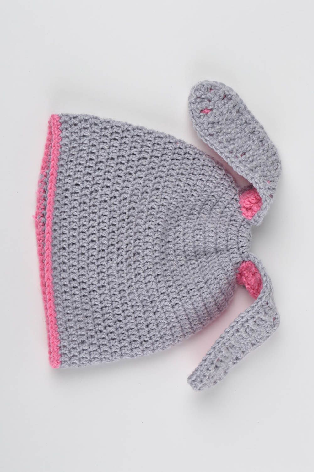 Handmade hat designer hat unusual hat gift for baby crochet hat grey hat photo 1