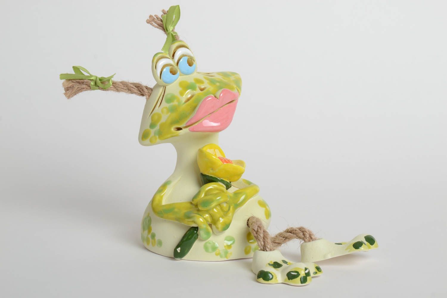 Tirelire grenouille faite main Figurine animal céramique Idée cadeau enfant photo 2