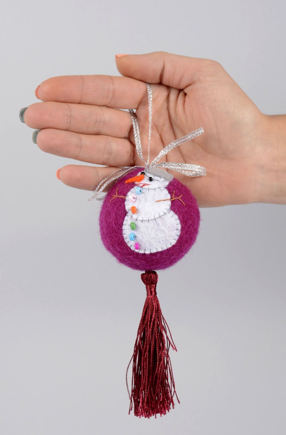 Weihnachtsbaum Spielzeug handmade Deko für Weihnachten Weihnachtskugel Stoff foto 4