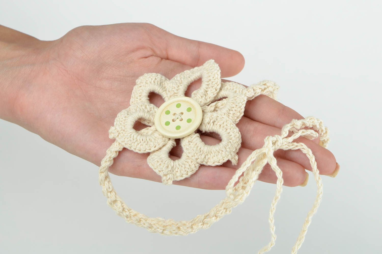 Banda a crochet para el pelo artesanal adorno para peinado accesorio de niña  foto 1