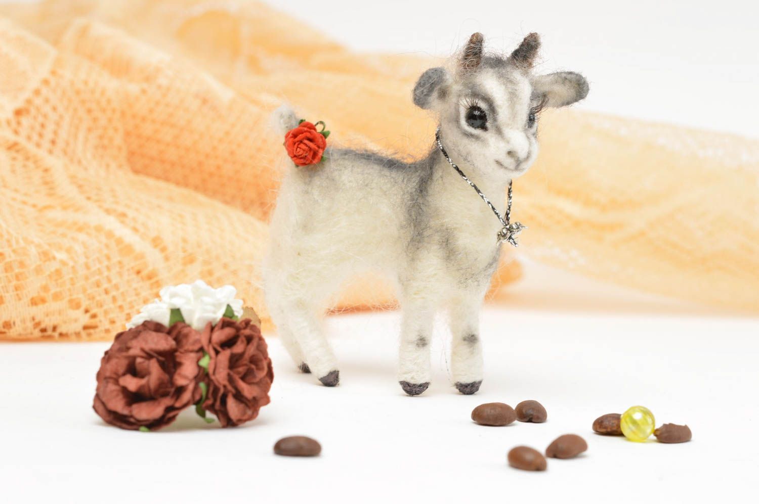 Handmade Plüsch Ziege Stoff Kuscheltier Geschenk für Kinder hübsch lustig foto 1