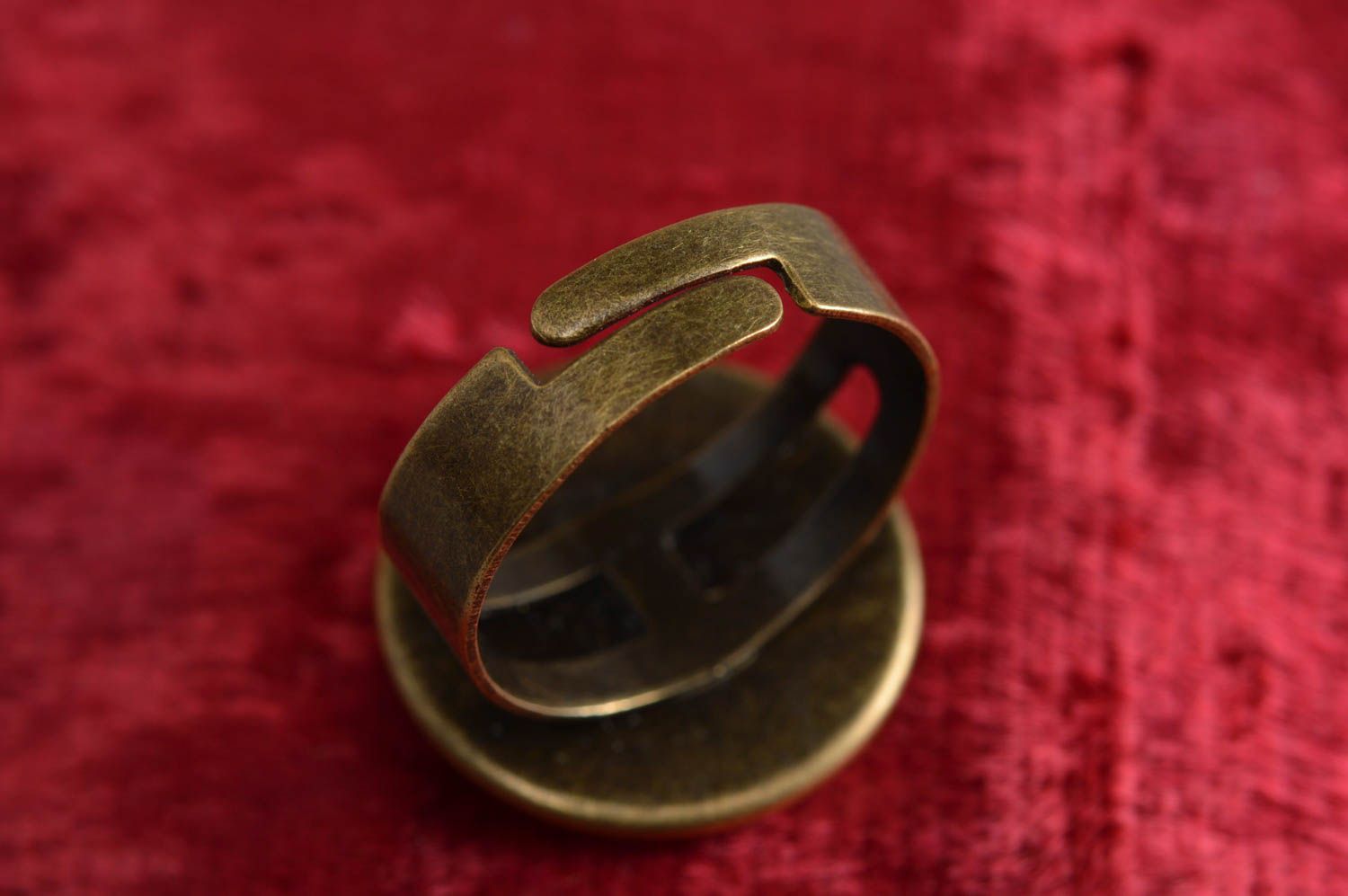 Кольцо в технике декупаж с ювелирной смолой ручной работы винтажное Часы фото 3