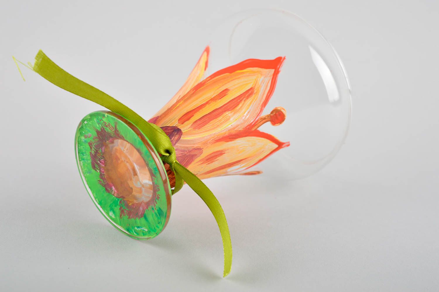 Vaso de cristal artesanal con flor tensilio de cocina menaje del hogar foto 4