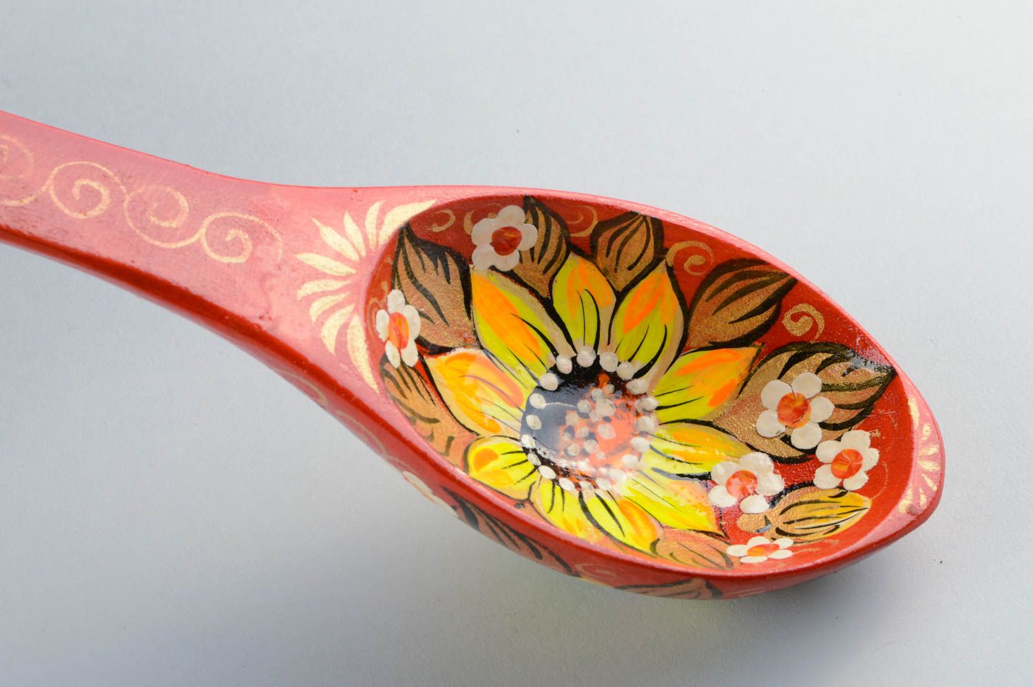 Handmade wooden spoon decorative painted kitchen cutlery decorative use only photo 4