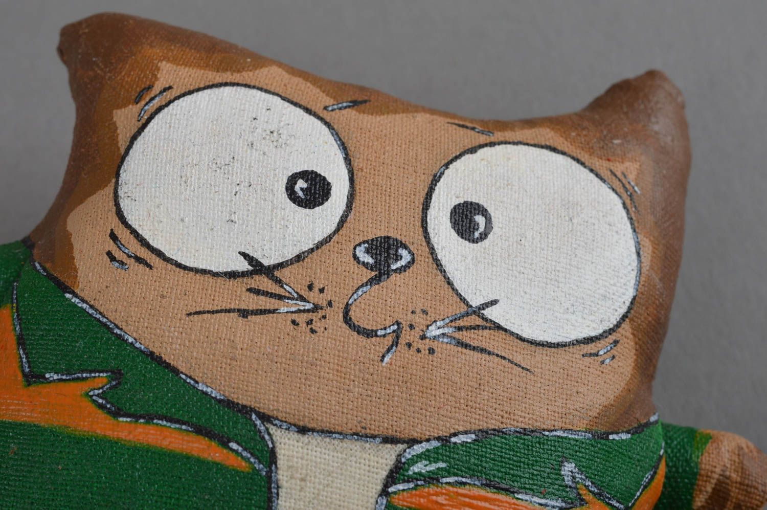 Juguete artesanal de tela de lino peluche para niños regalo original gato foto 5