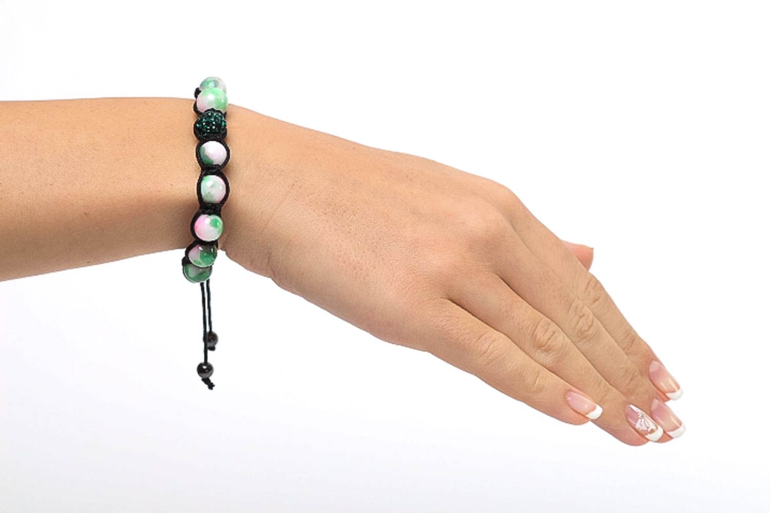 Bracelet en tourmaline Bijou fait main tressé design original Cadeau femme photo 5