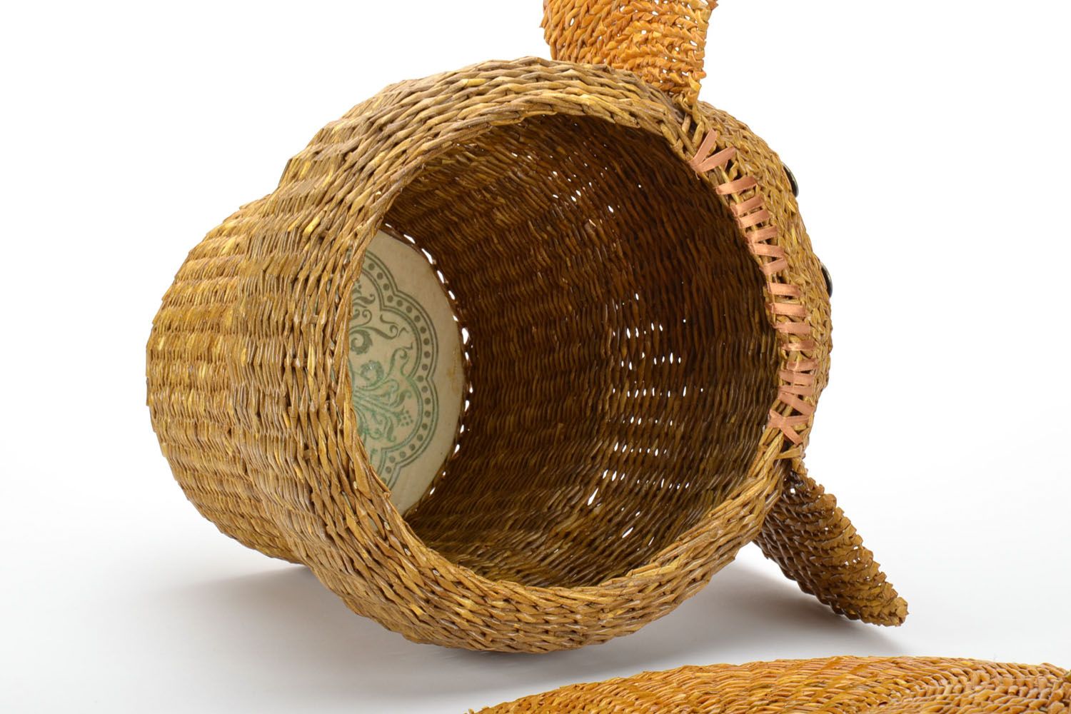 Woven basket with lid Elephant photo 3