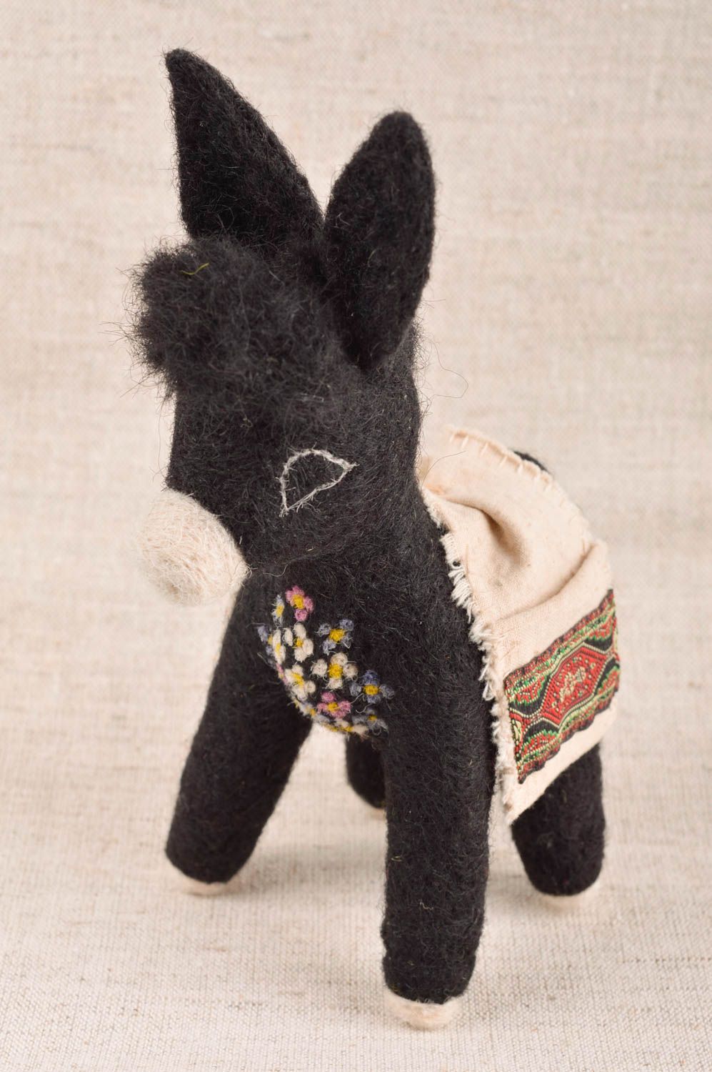 Beautiful handmade soft toy felted wool donkey toy best toys for kids gift ideas photo 1