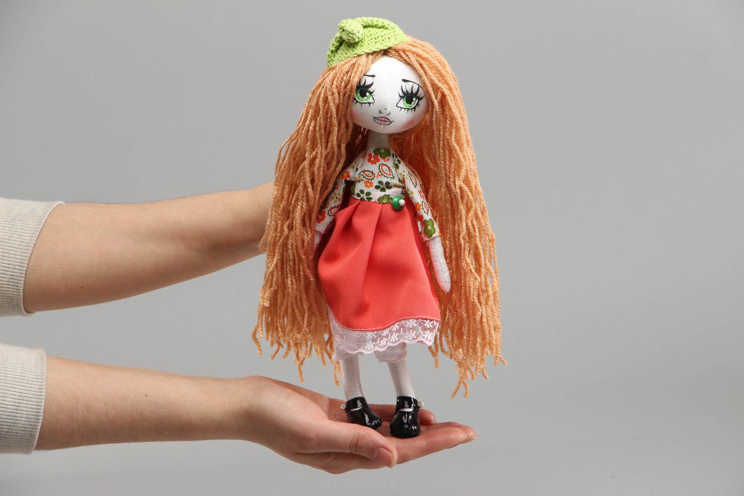 Handmade designer soft doll with long hair photo 4