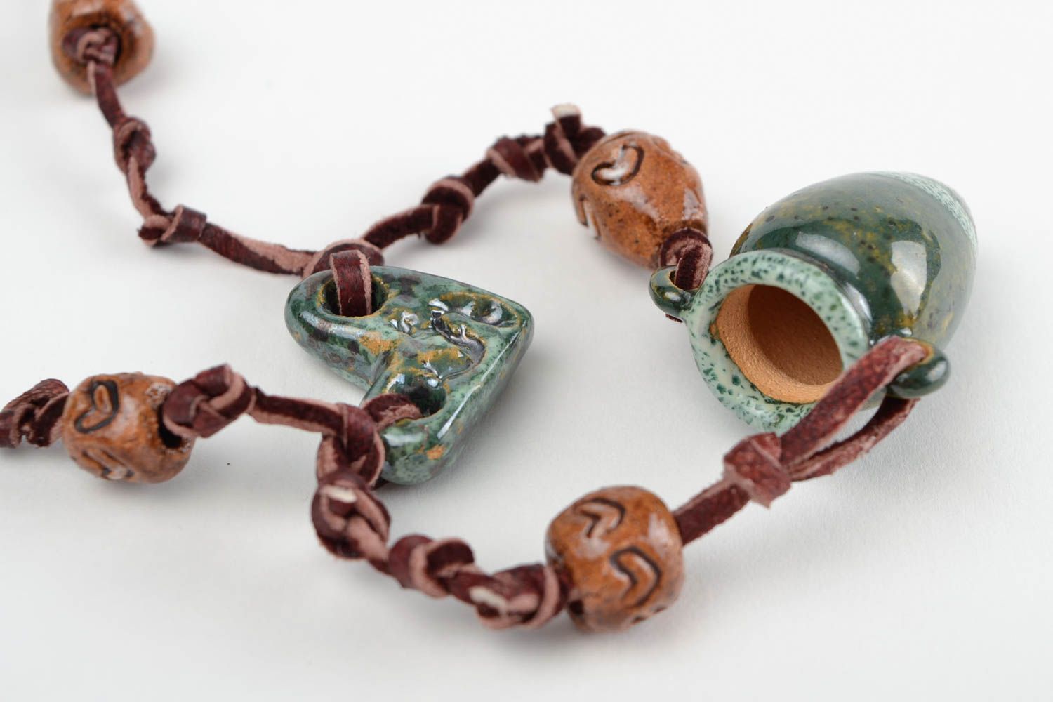 handmade pendant unusual aroma pendant designer jewelry ceramic accessory photo 4