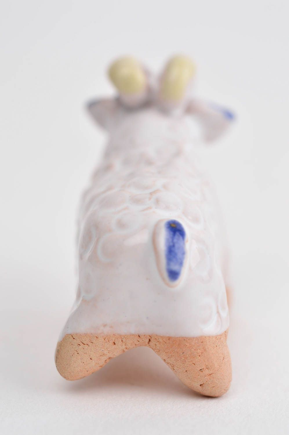 Schaf handmade Keramik Deko schöne Figur aus Ton Tier Miniatur Figur toll foto 9
