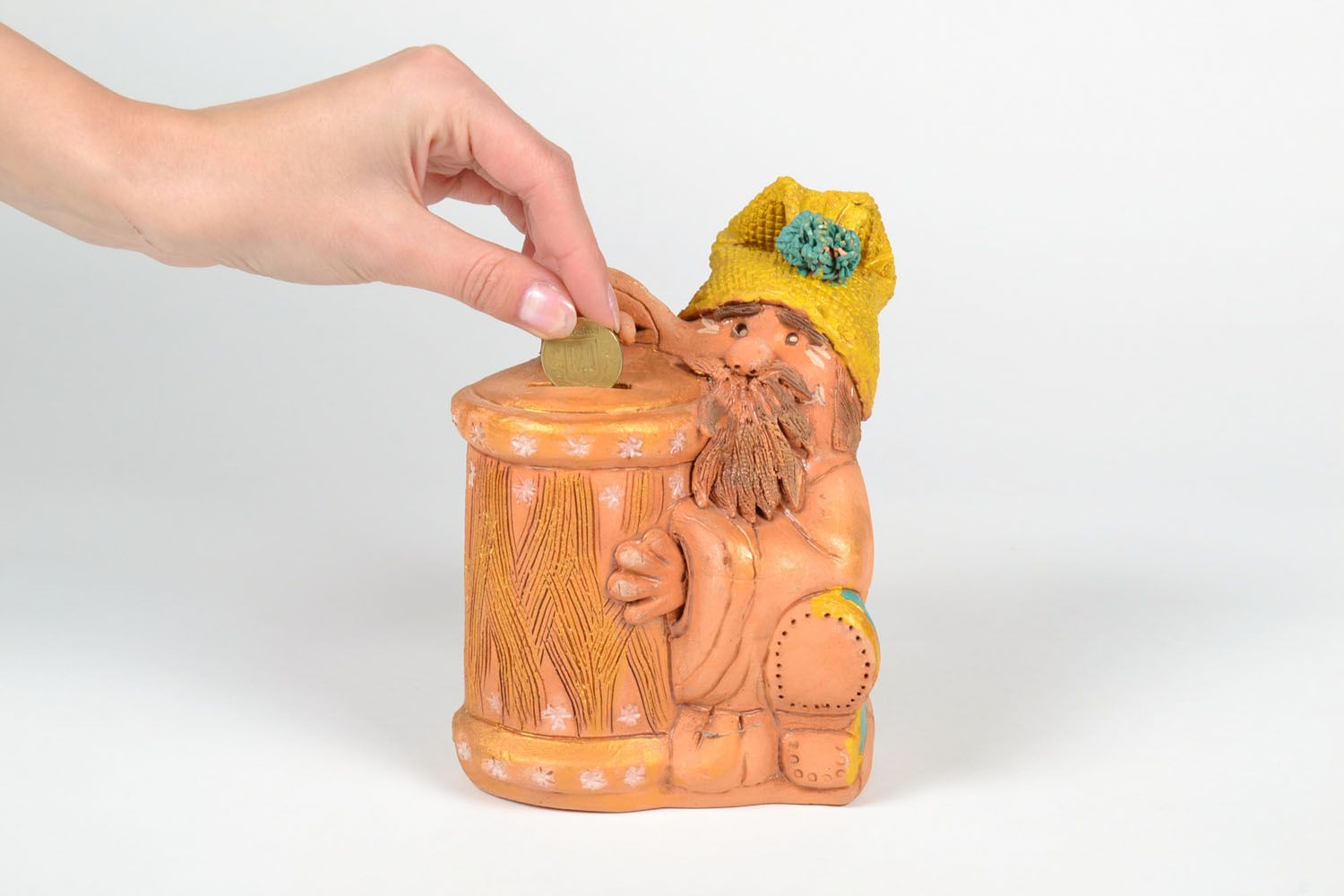 Ceramic money box in the shape of gnome photo 5