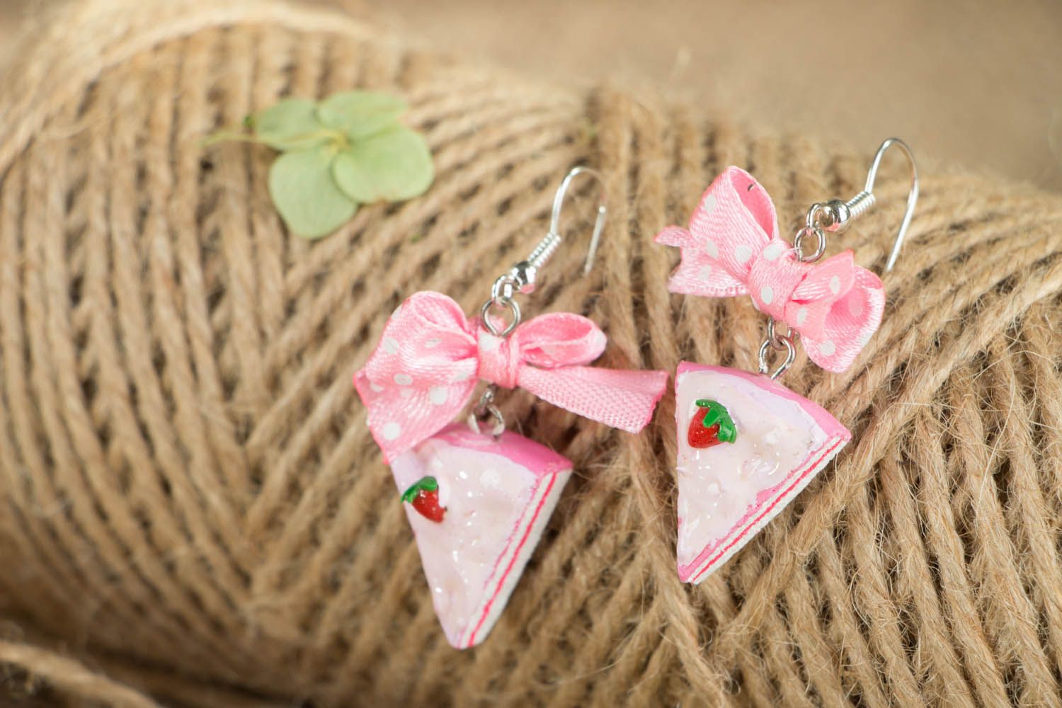 Unusual earrings Pink Dream of a Sweet Tooth photo 3