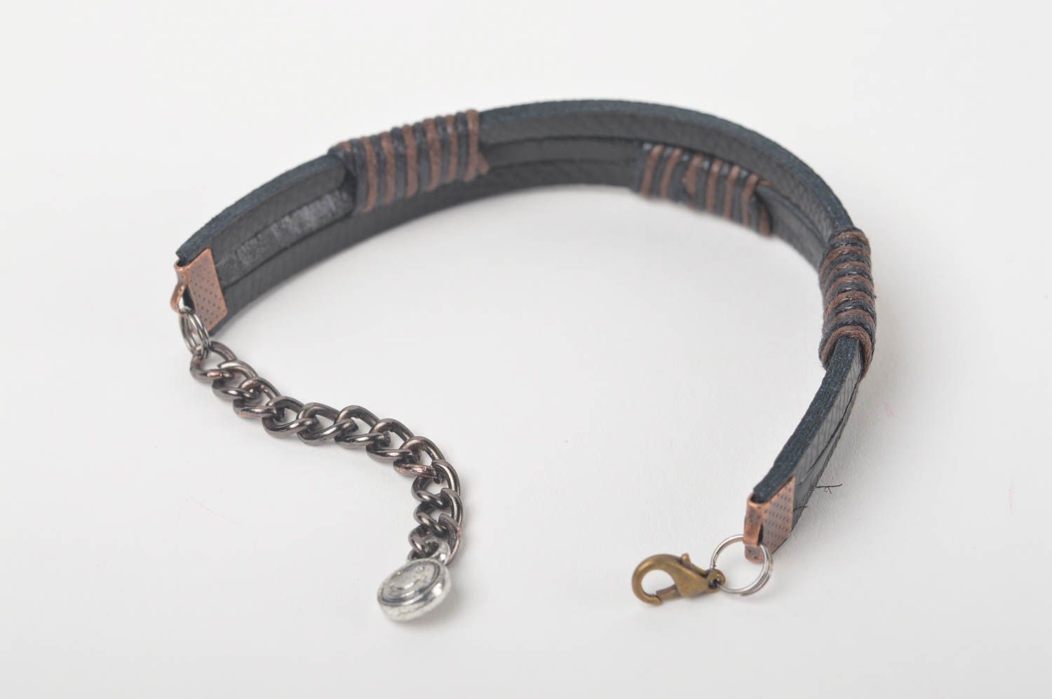 Stylish handmade leather bracelet wrist bracelet designs fashion accessories photo 4