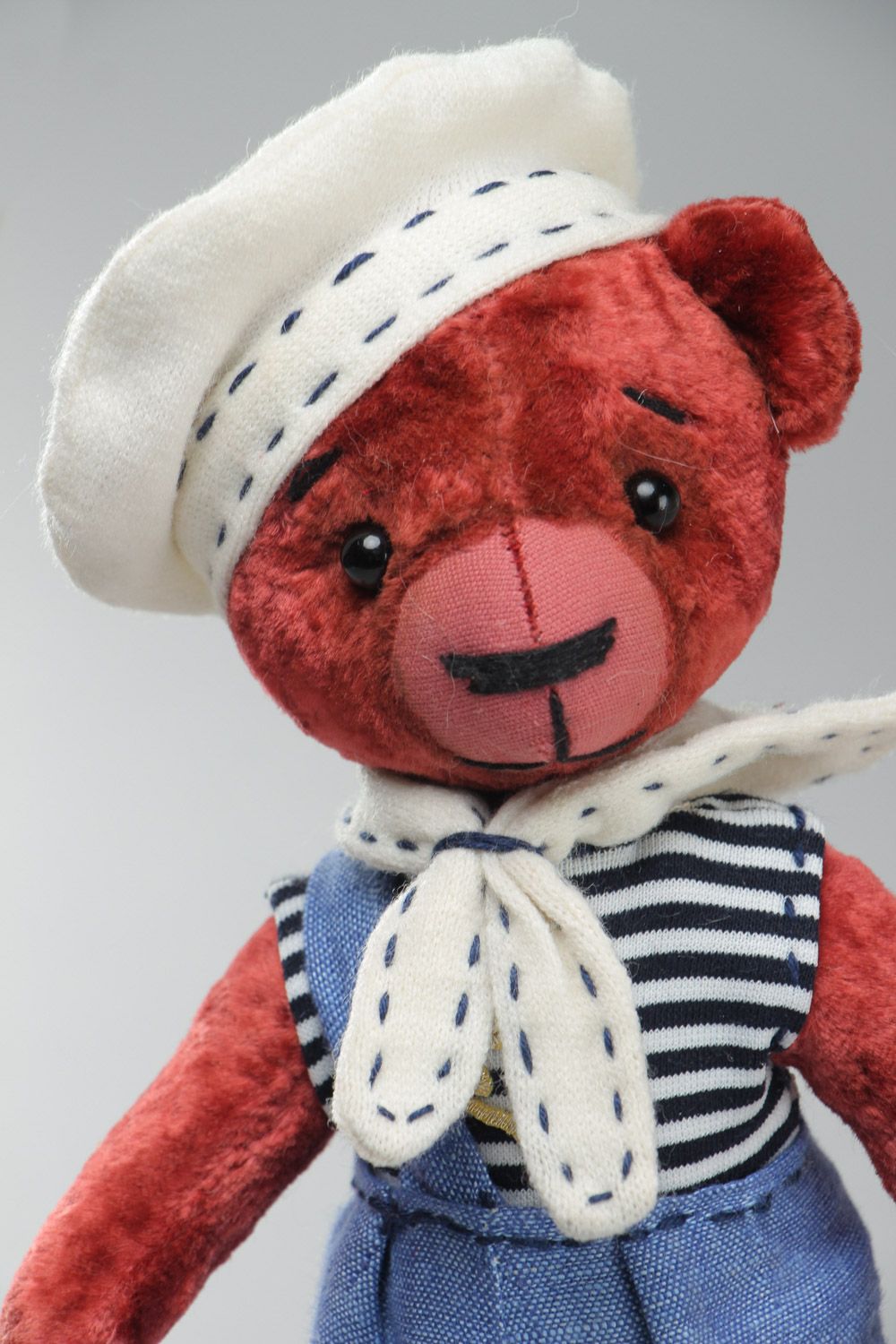 Plüsch Kuscheltier Bär im maritimen Anzug handmade für Kinder  foto 3