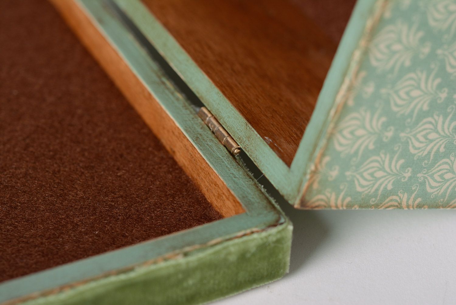 Caja decorada de contrachapado joyero hecha a mano original decoupage vintage foto 5