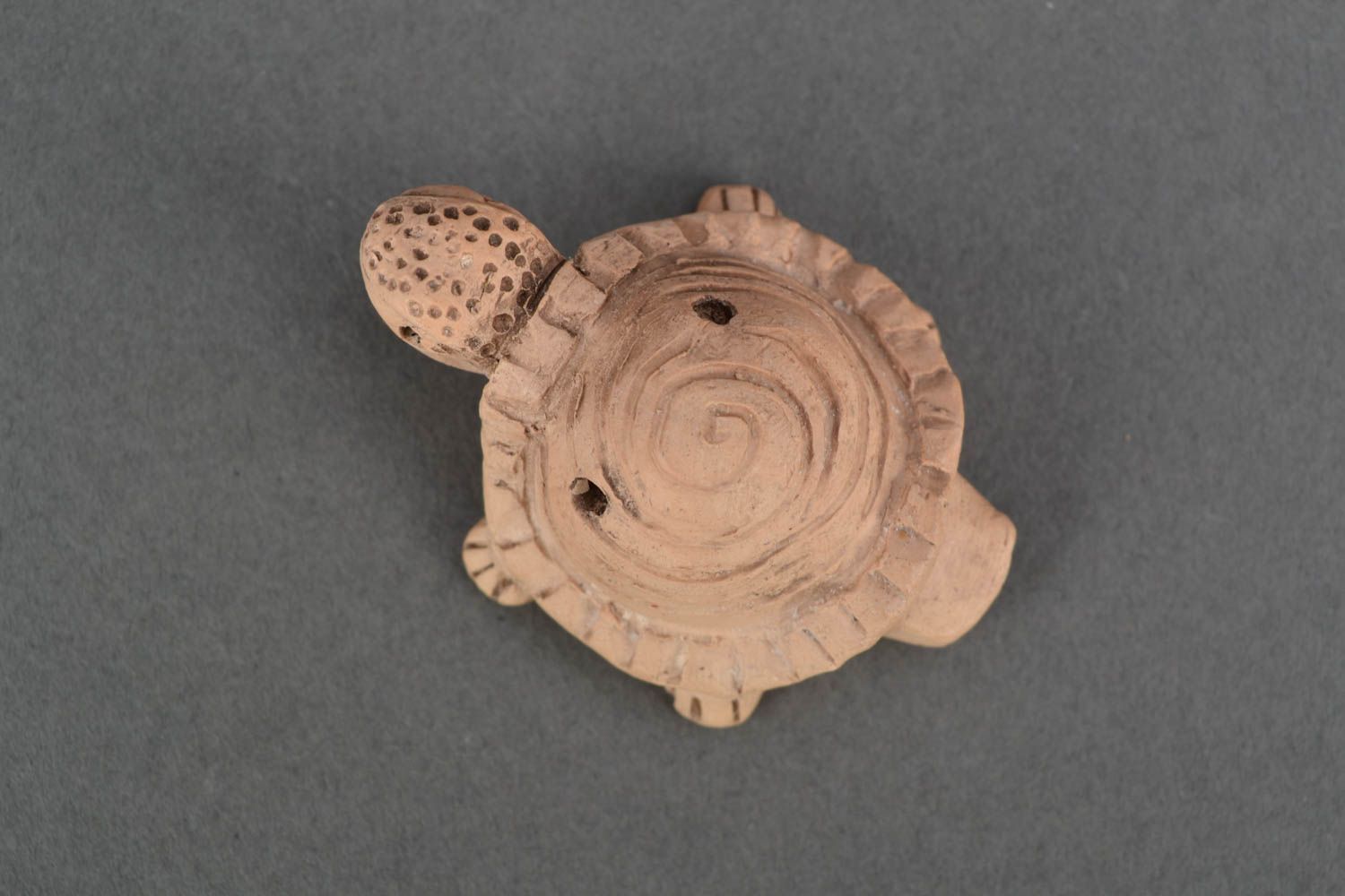 Handmade Keramik Vogelpfeife Schildkröte  foto 4