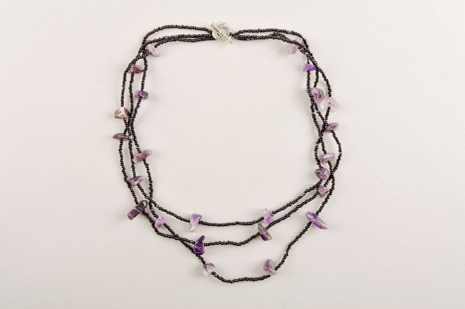 Handmade Ethno Kette Schmuck aus Rocailles Damen Collier lange Halskette massiv foto 2