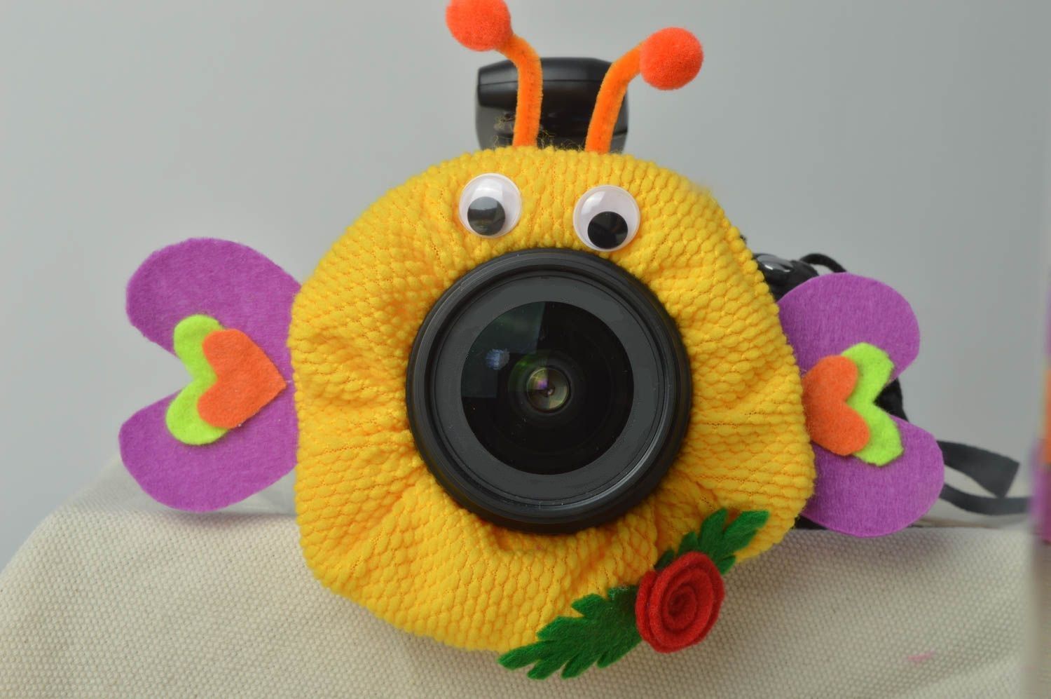 Cute toy for camera lens unusual decor for camera beautiful stylish toy photo 1