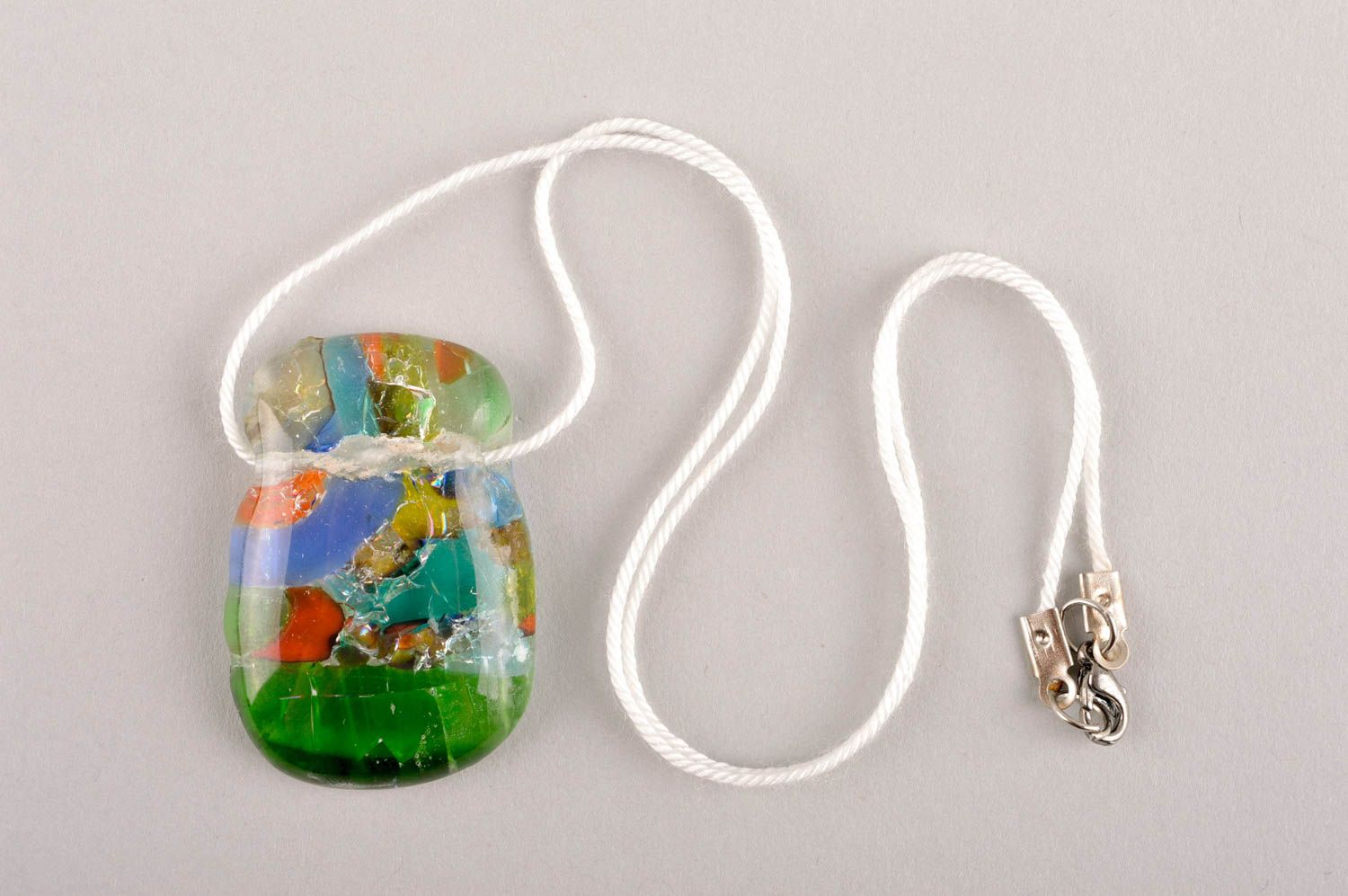 Handmade pendant designer pendant unusual glass accessory gift for girls photo 2
